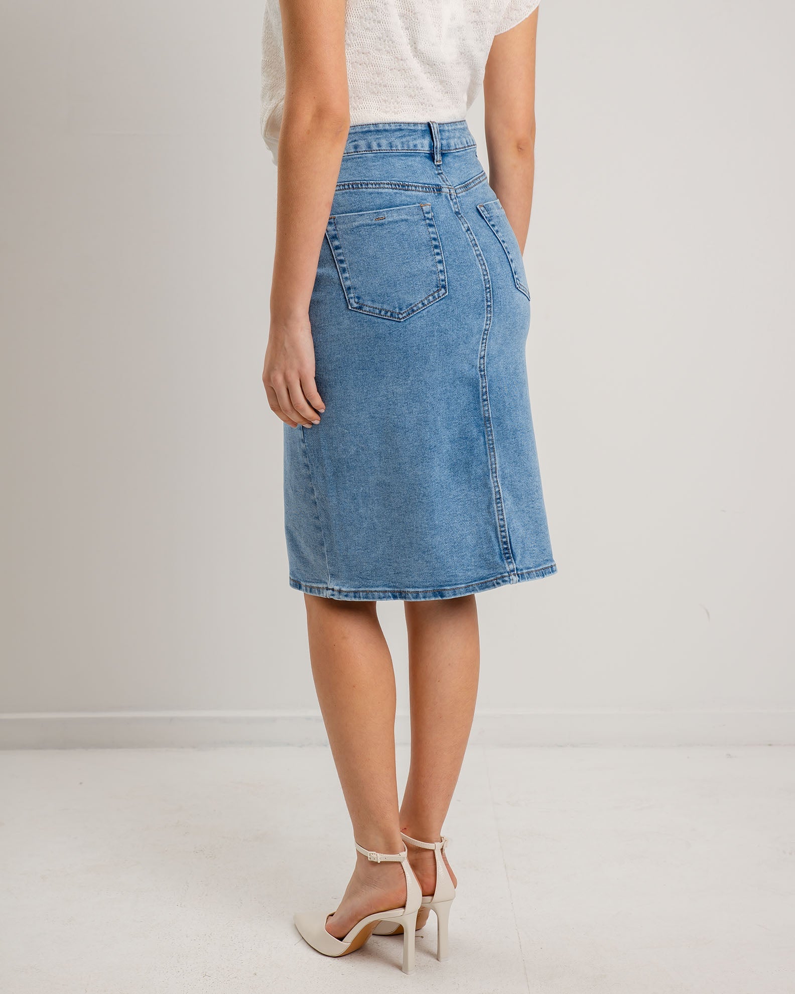 Women's Blue Denim Skirt 'So44ri'-lblue