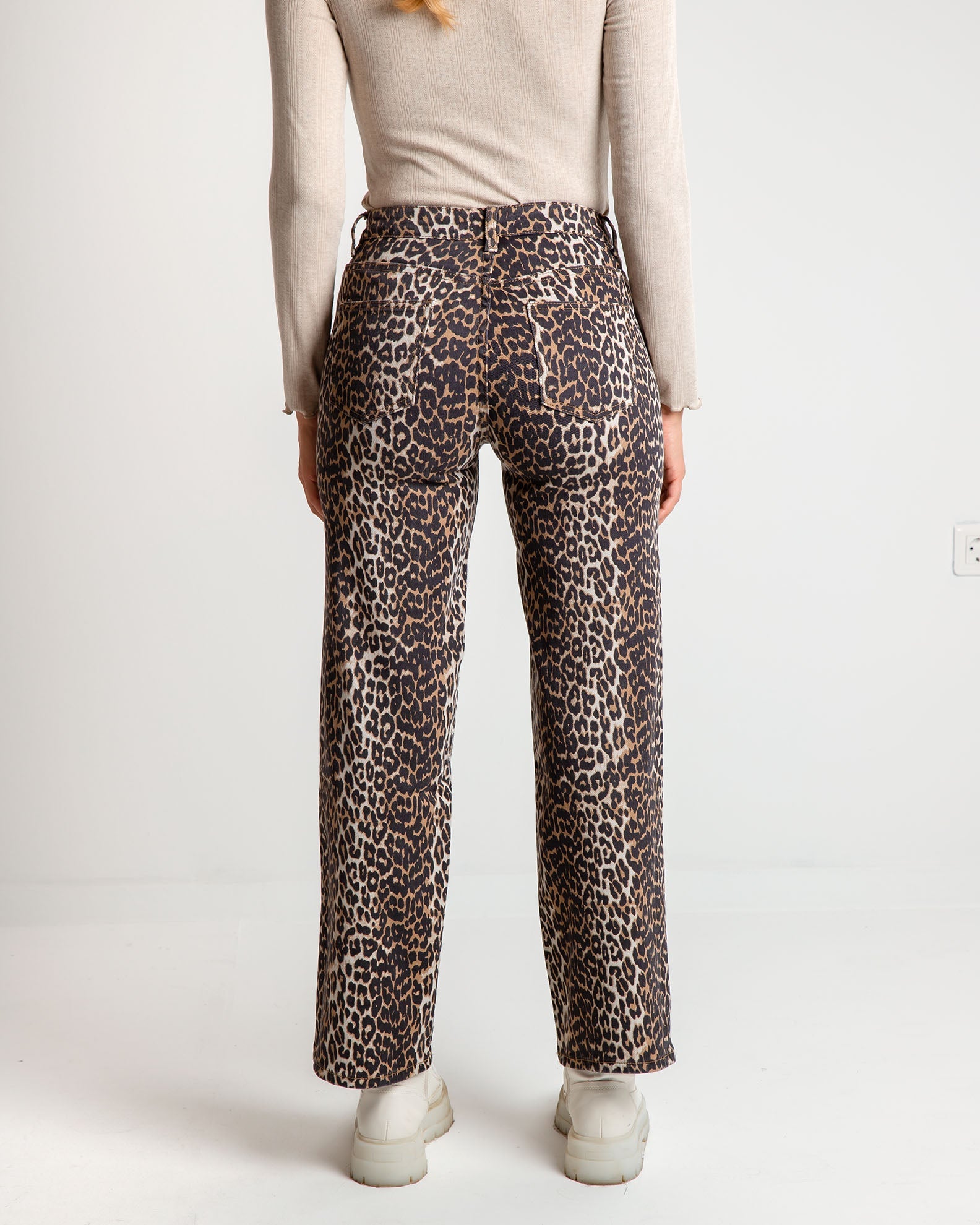 Women's denim pants 'Pa44lena' leopard-leo