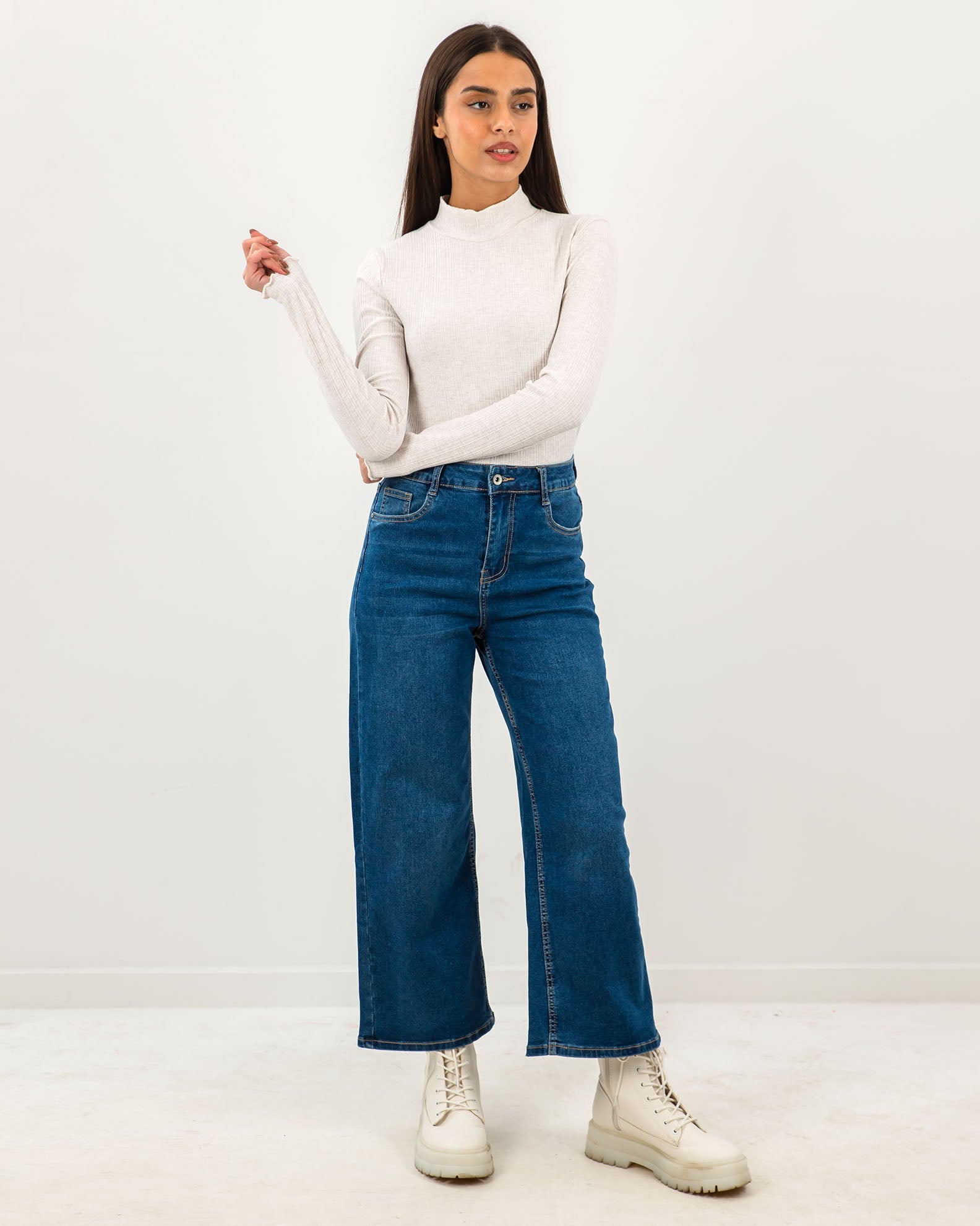 Women's High Waist Denim Pants 'Ri44kea'-dblue