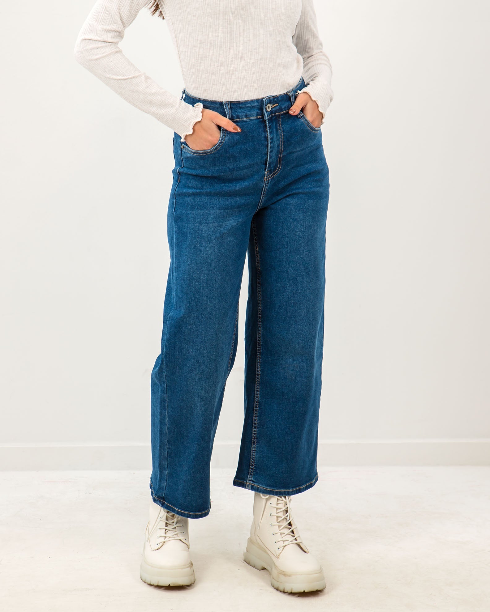 Women's High Waist Denim Pants 'Ri44kea'-dblue