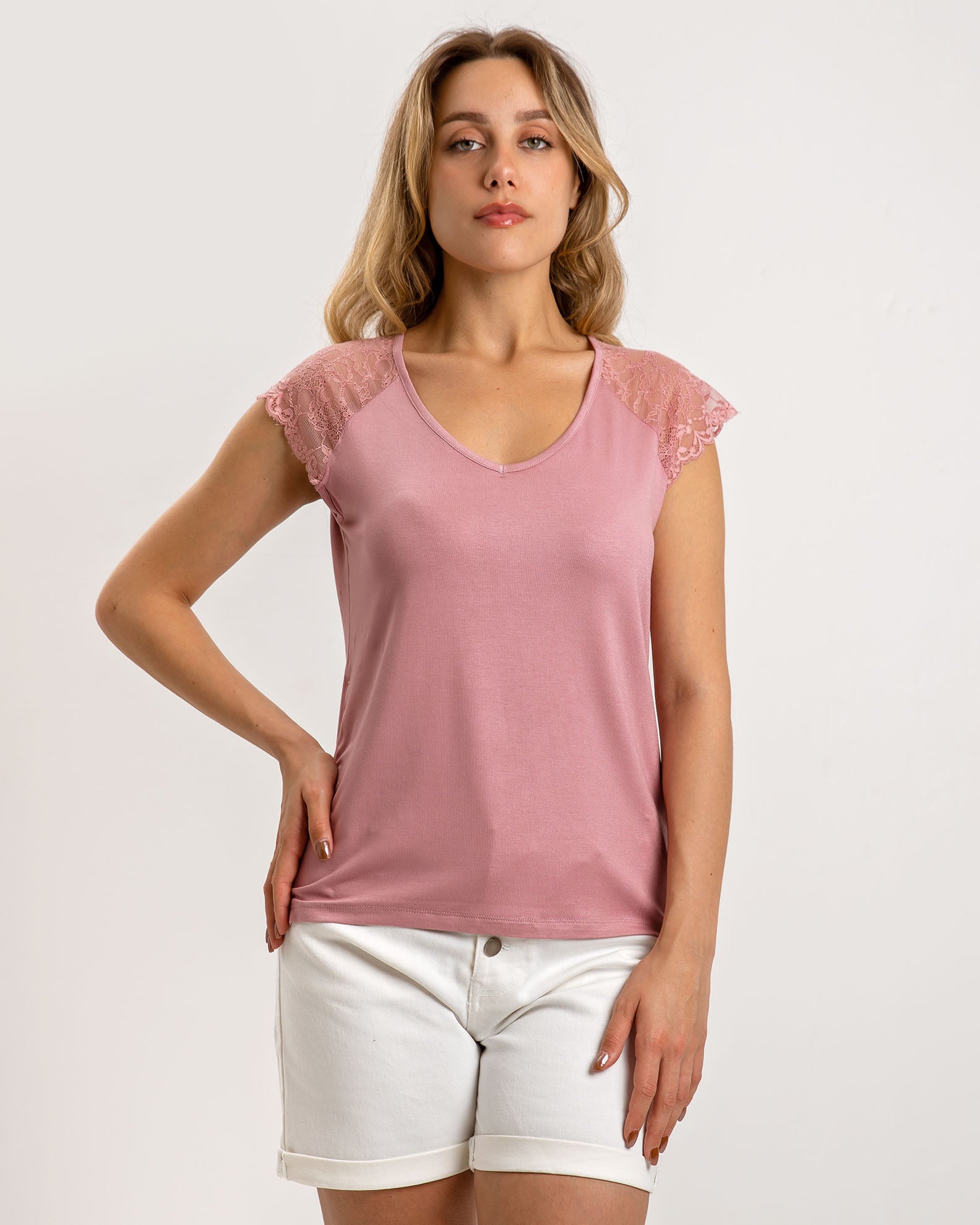 Γυναικεία μπλούζα με δαντέλα 'Jo44yce'-dblossom rose