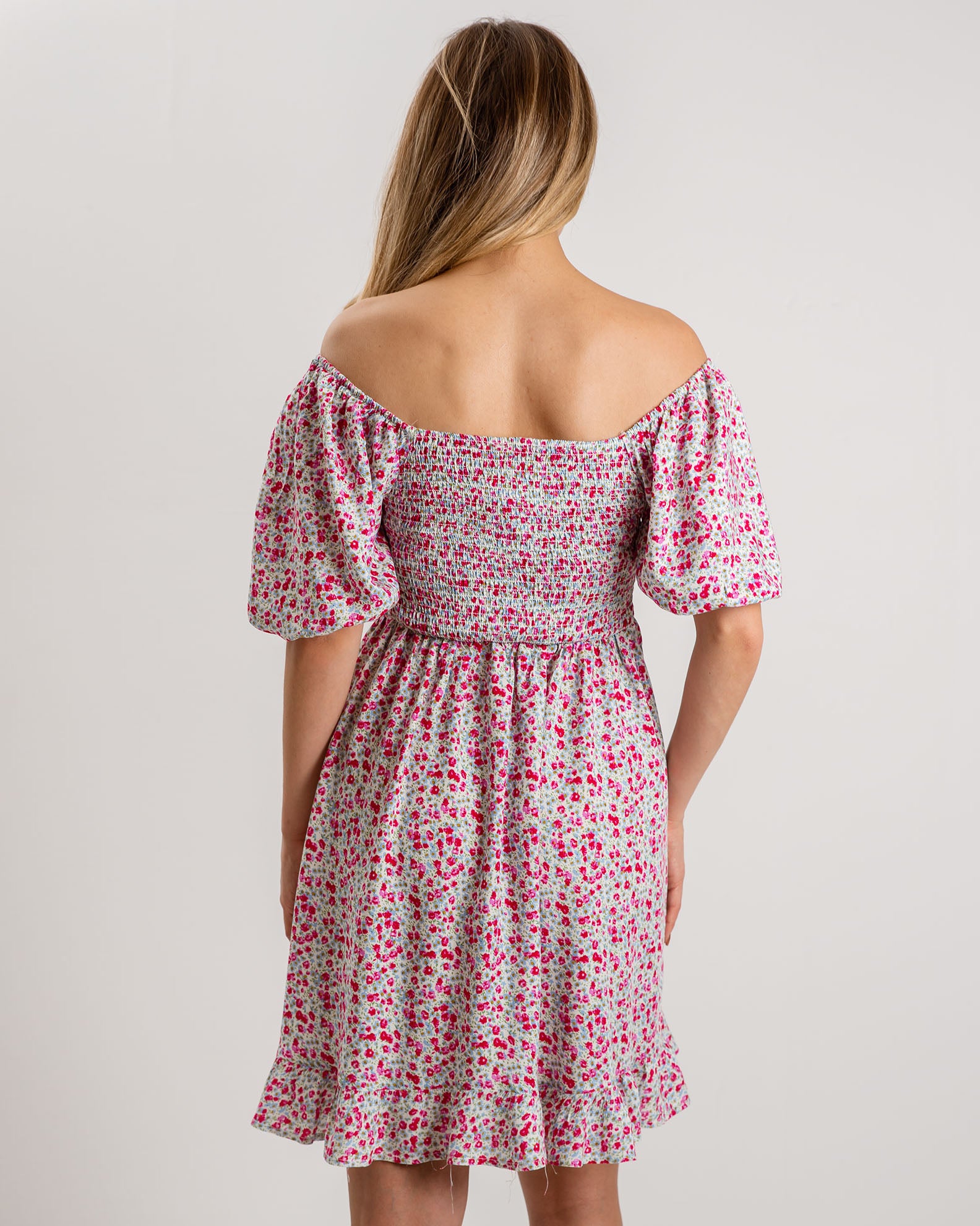 Μίνι φλοράλ φόρεμα 'Ju44ne' offwhite flower-offwhite flower