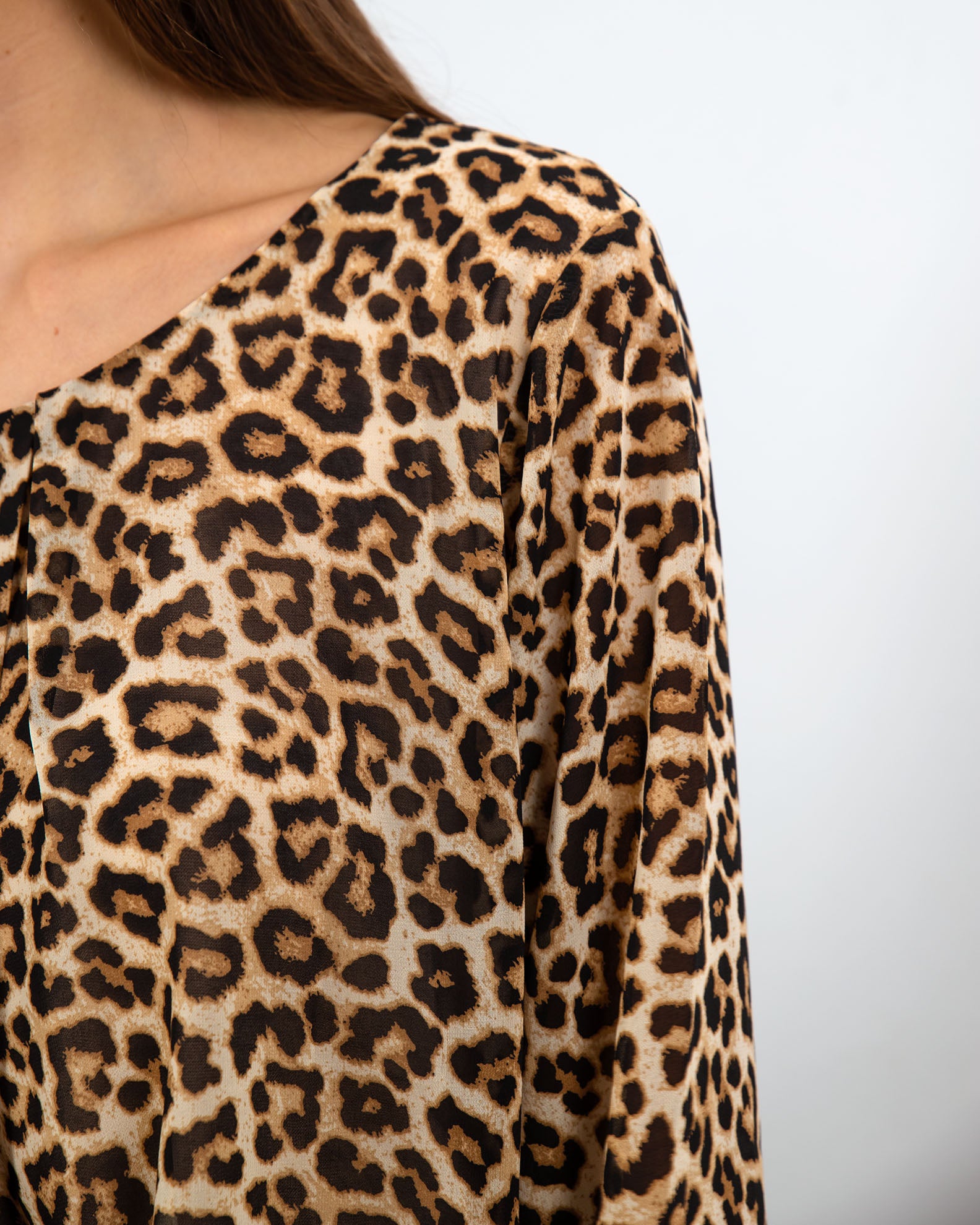 Women's Leopard Blouse 'Rhea'-5769 beige leo