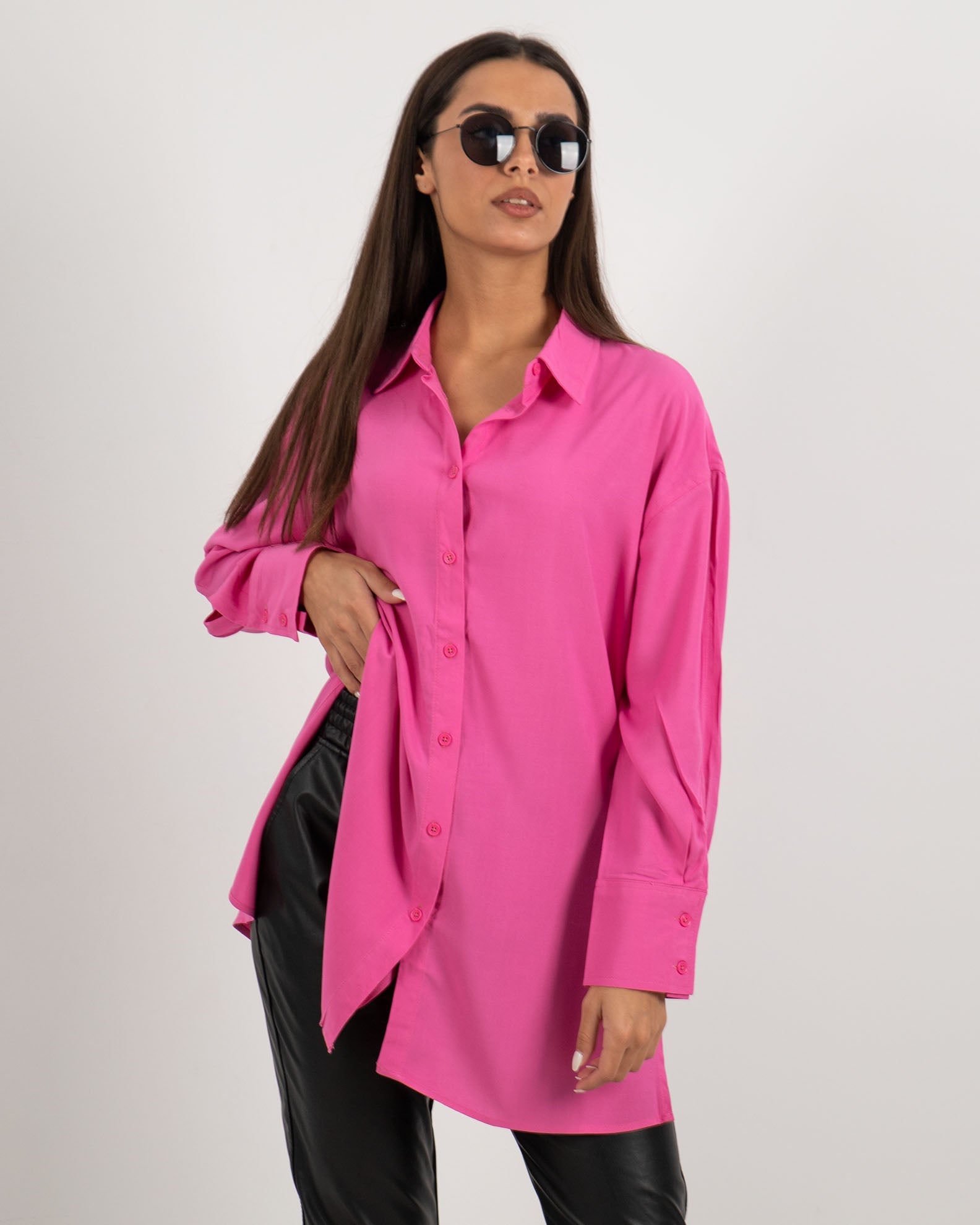 Women's Oversize Shirt 'Margo'-pink candy