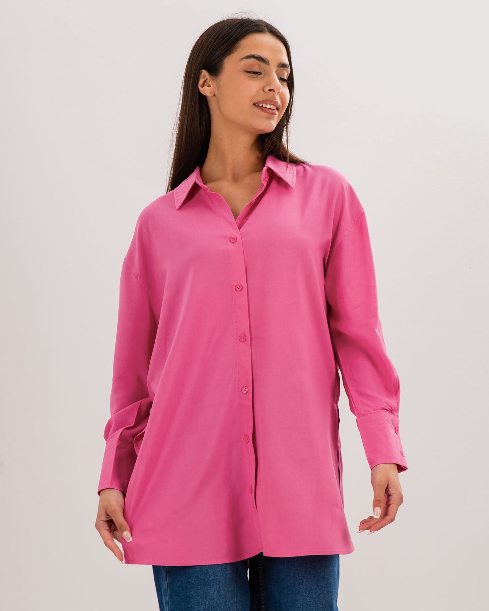 Women's Oversize Shirt 'Margo'-pink candy