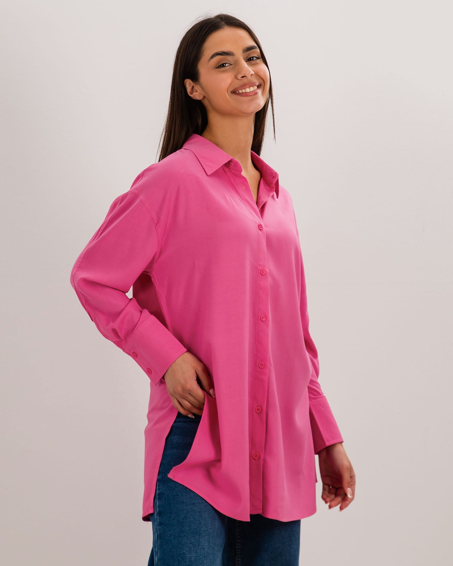 Women's Oversize Shirt 'Margo'-pink candy