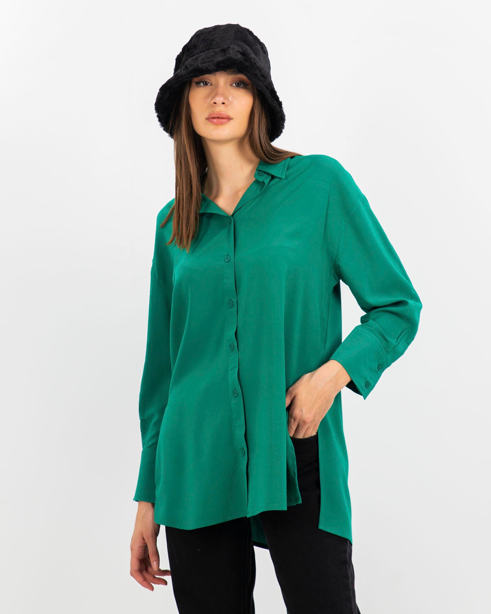 Women's Oversize Shirt 'Margo'-ultramarine green