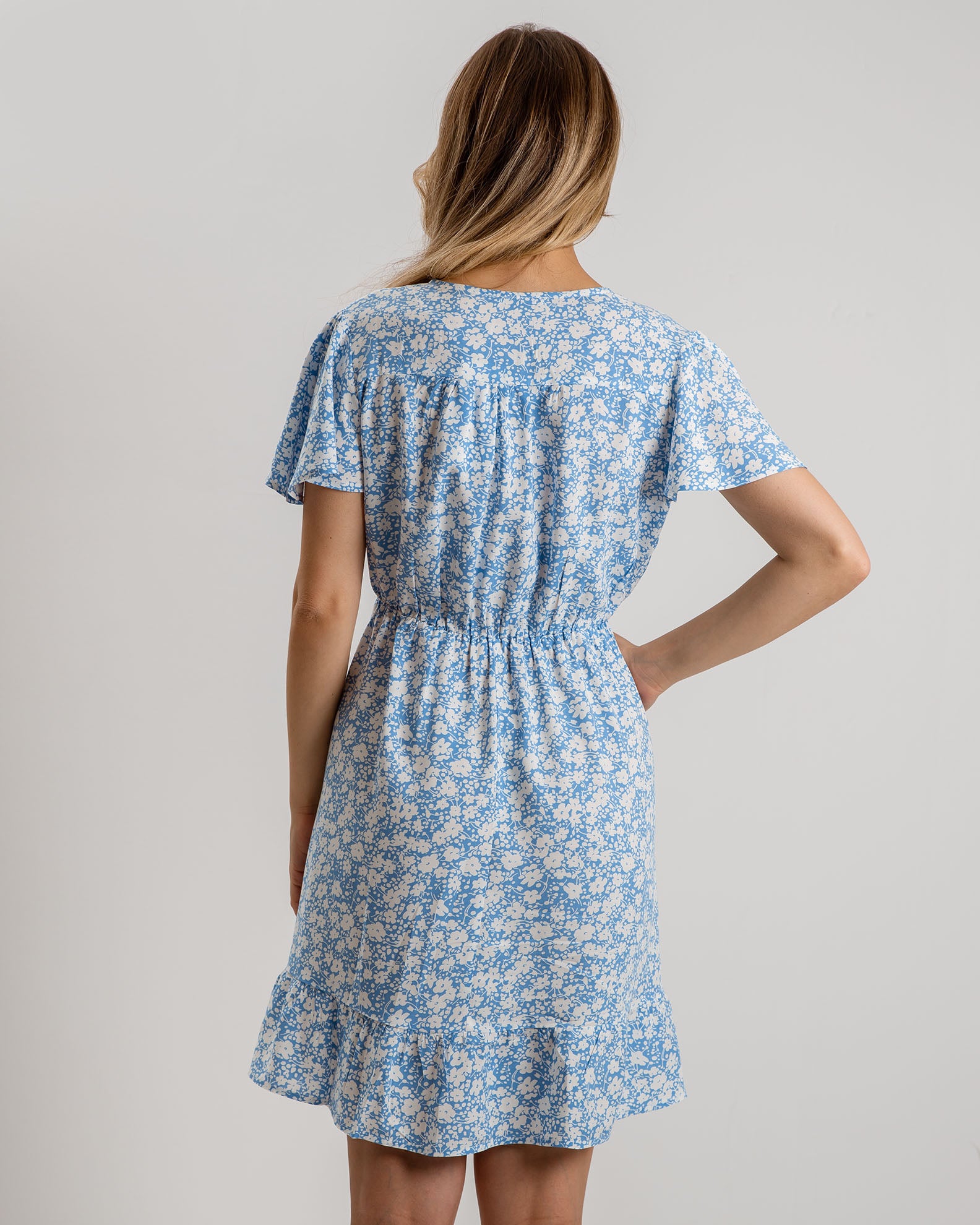 Mini floral dress 'Pi44ta' blue-soft blue flower