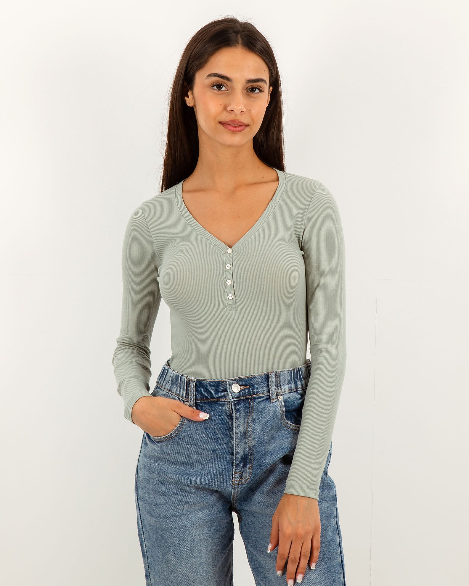 Women's 'Kora' Rip Blouse-GREEN LIGHT