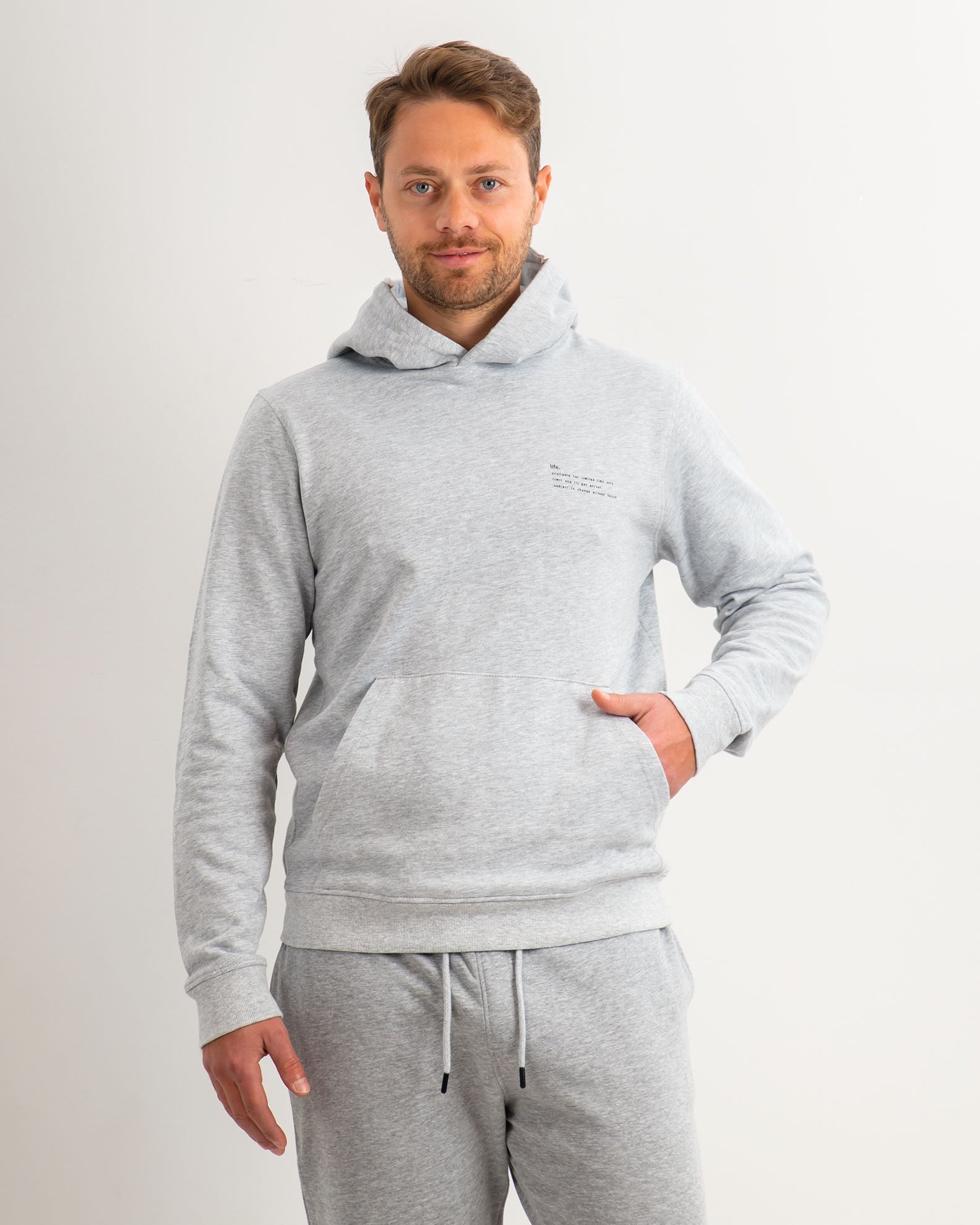 Men's Hoodie 'Kilian'-grey mel