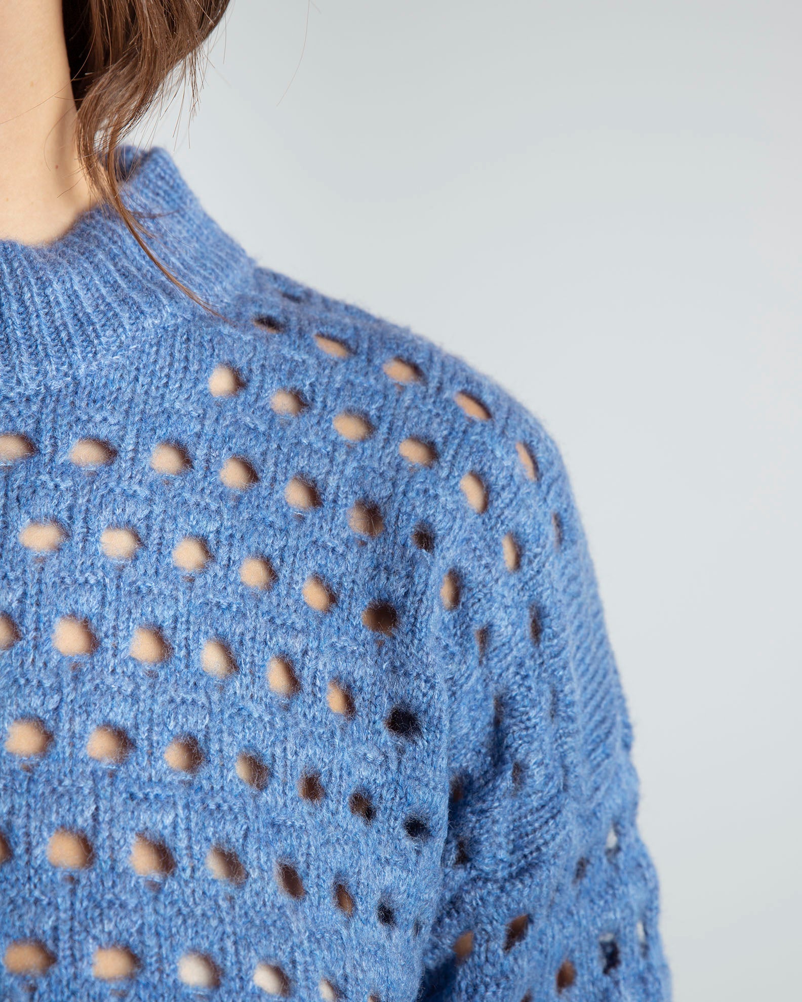 Women's knit with perforated pattern 'El44va'-blue