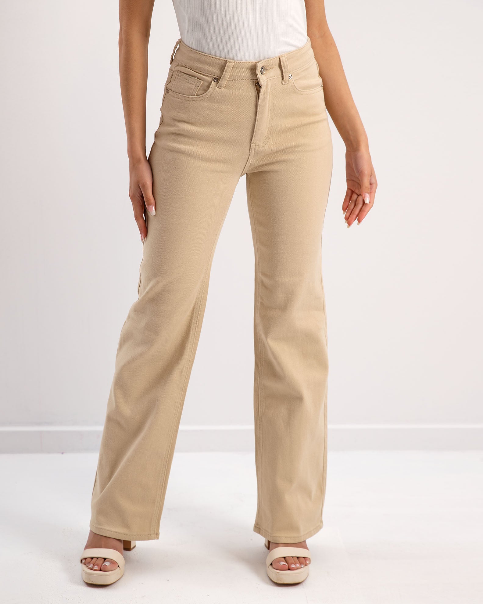 Women's Wide Leg Jeans 'Jean'-beige