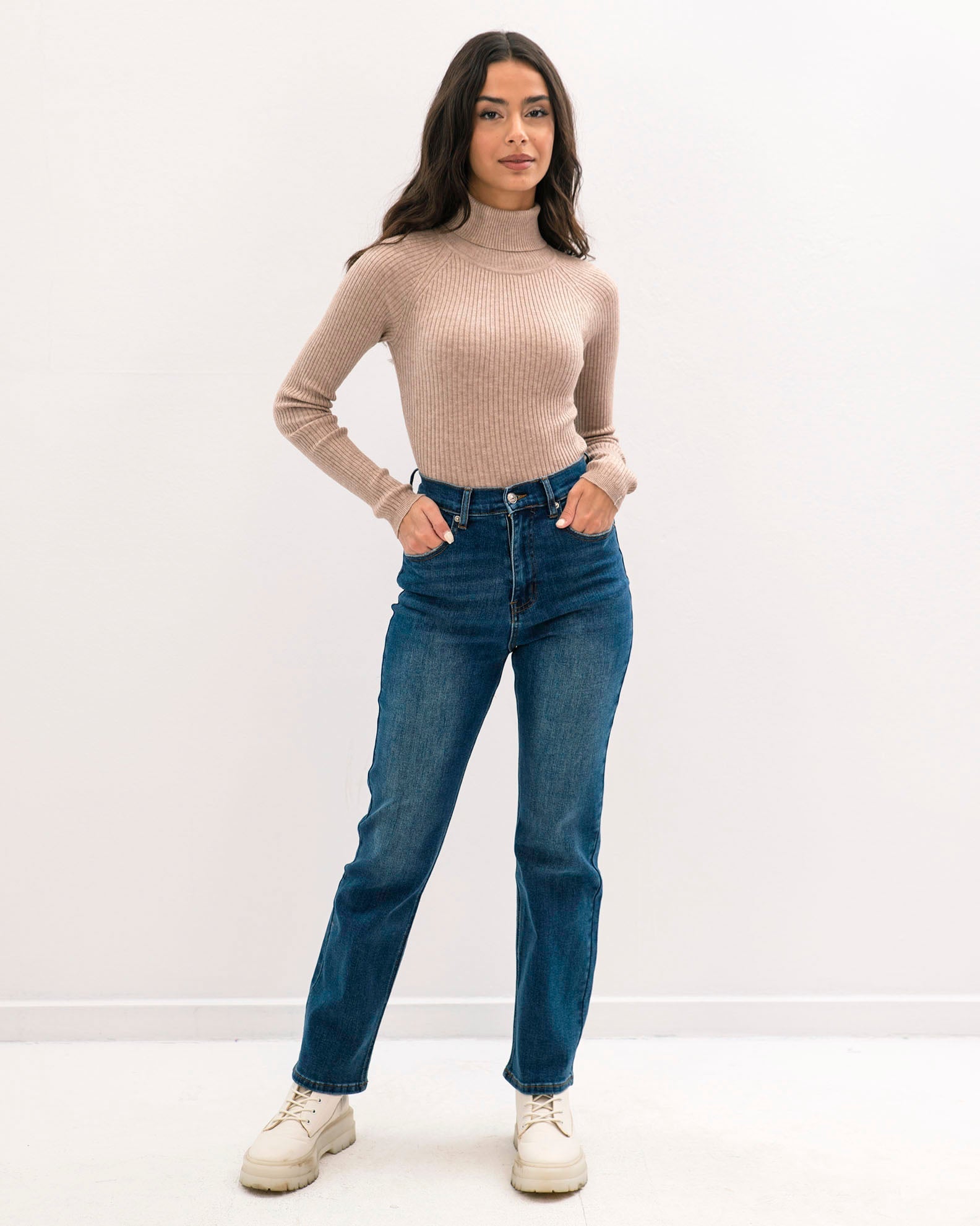 Women's High Waist Denim Pants 'Ta44lea'-dblue