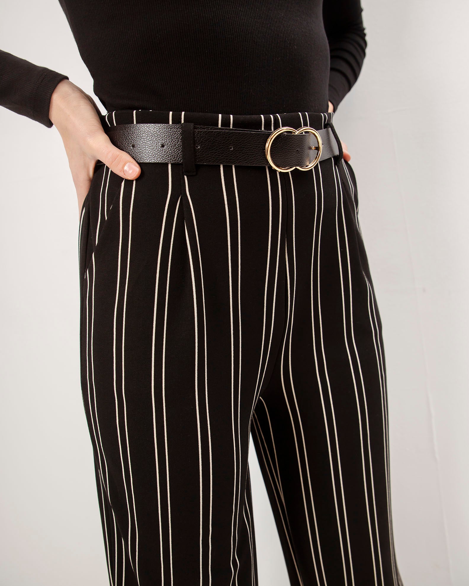 Women's striped pants 'Blair'-black stripe