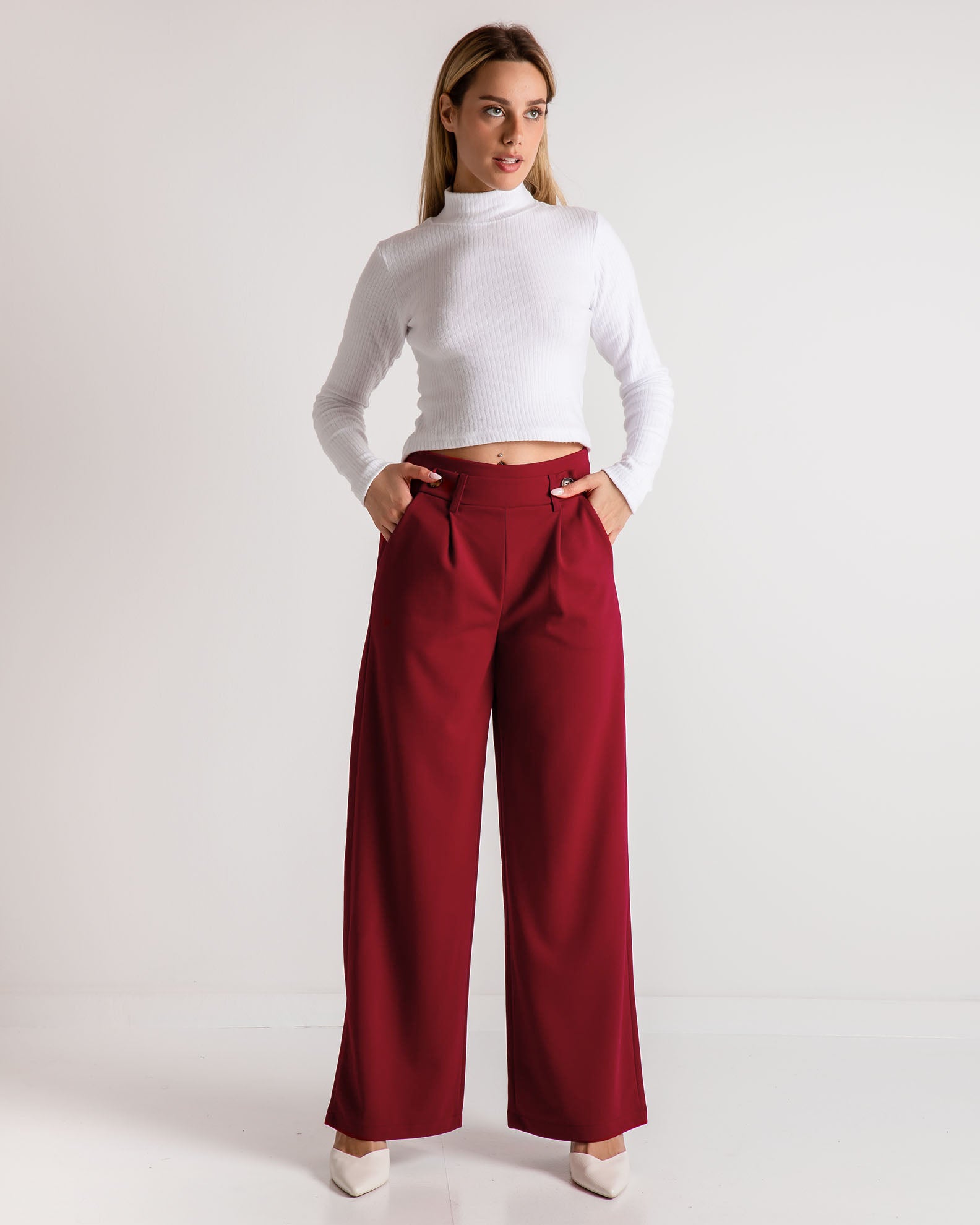 Women's trousers 'Ar44iane' black-RED