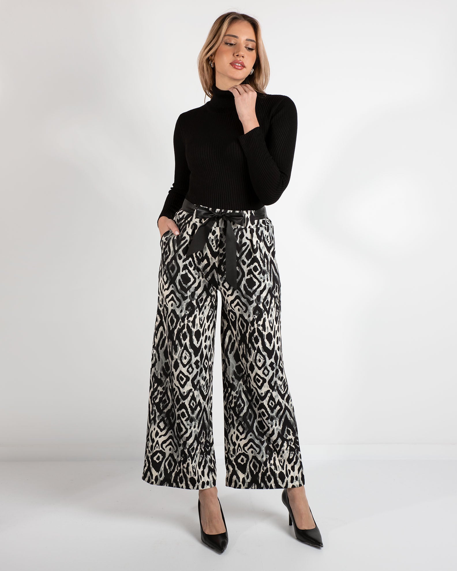 Women's printed pants-grey div