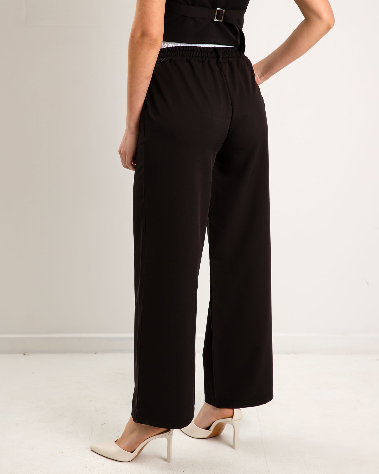 Women's 'Is44alie' wide leg trousers-black