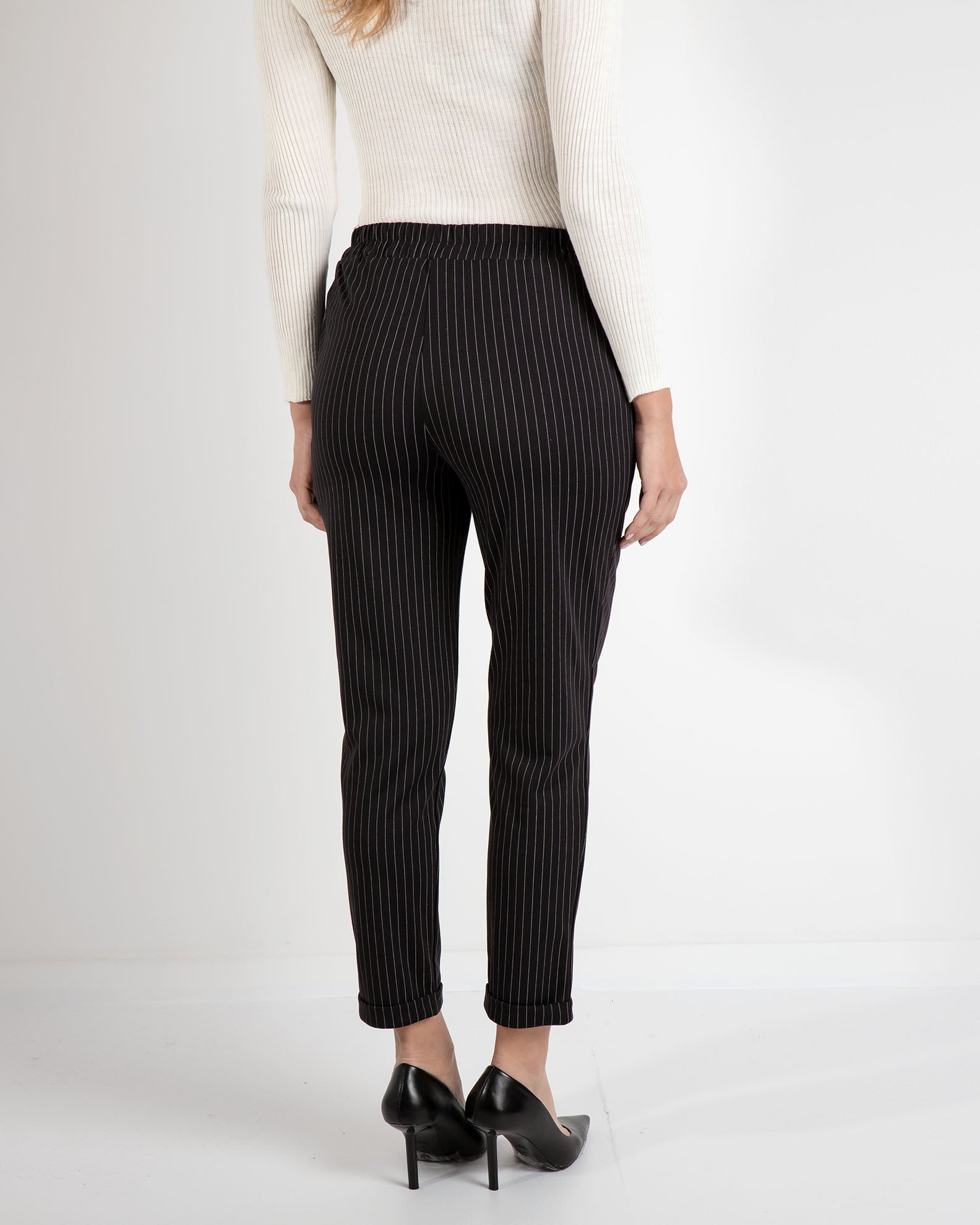 Women's striped pants 'Ma44lissa'-black stripe