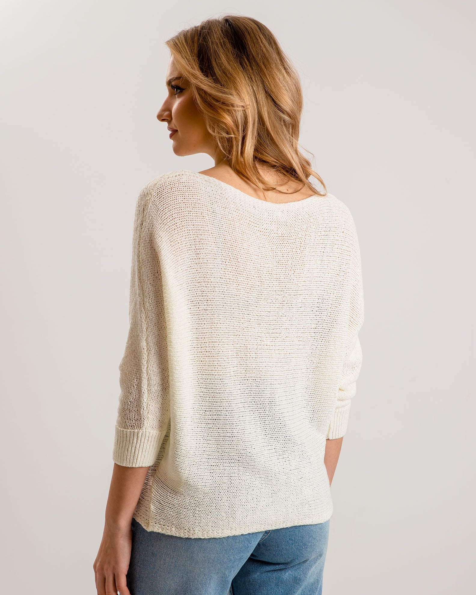 Women's 3/4 Knitted Blouse 'Ke44nny'-offwhite