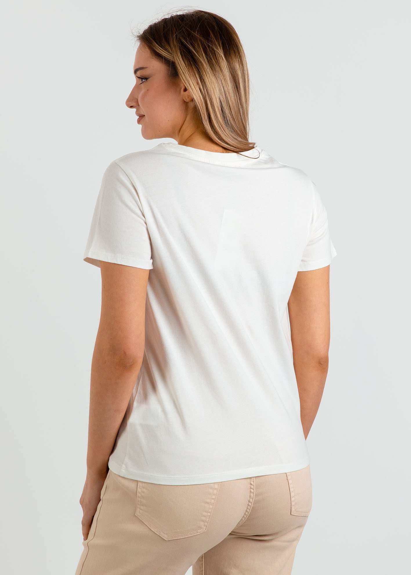 Γυναικείο μπλούζα κοντομάνικη 'Da44nia'-offwhite/sage green