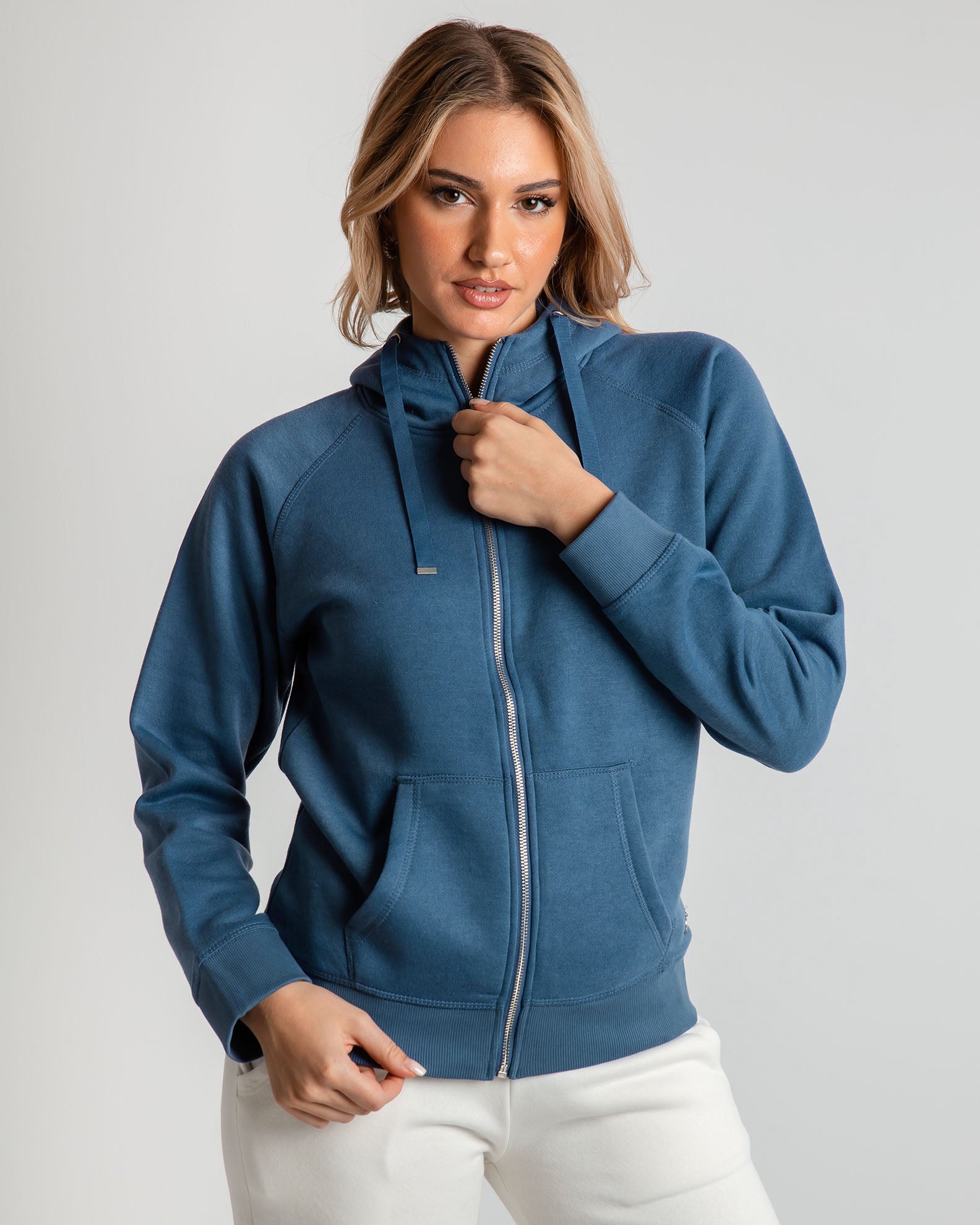 Women's Hooded Sweatshirt 'Maggi'-BLUE DENIM