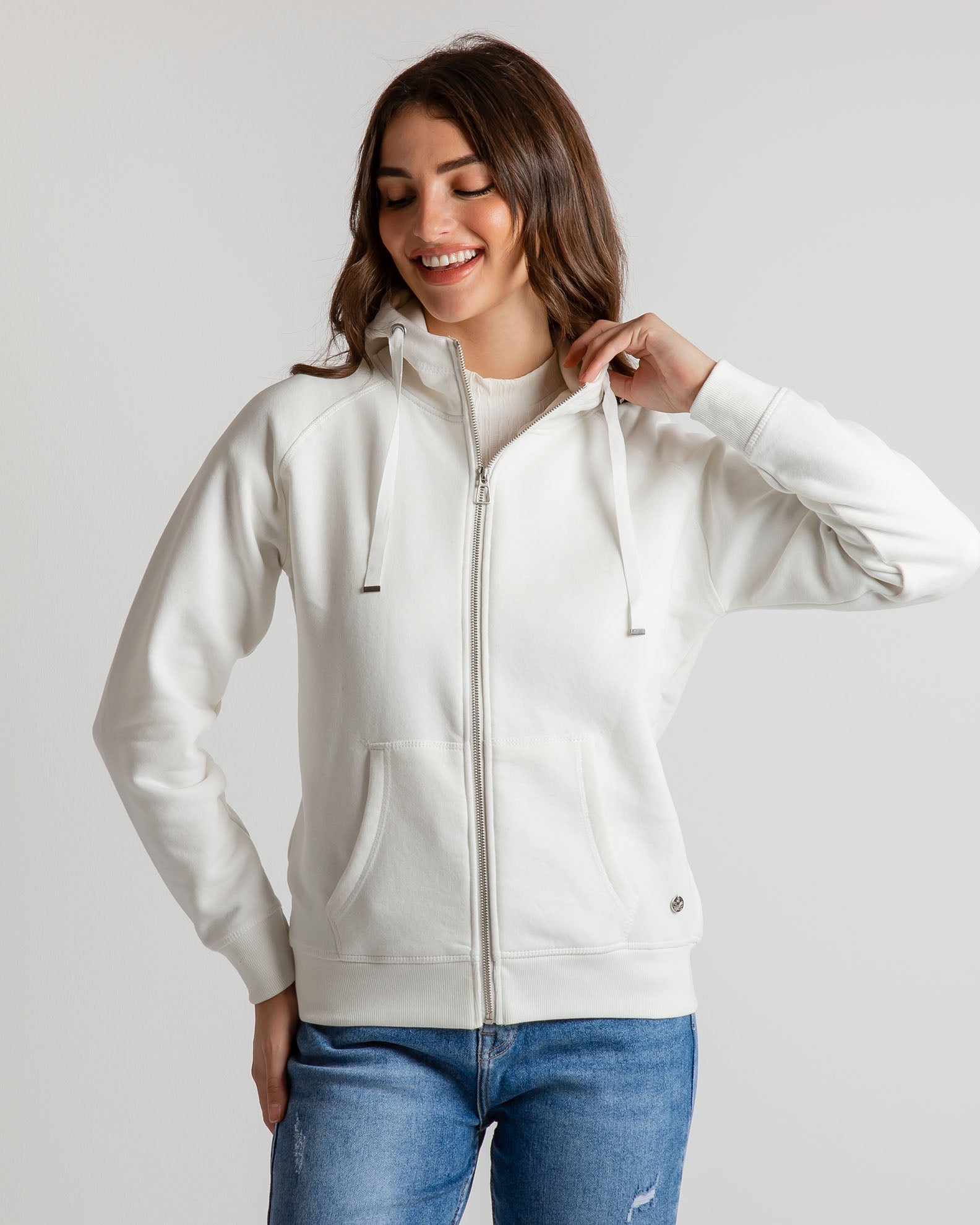 Women's Hooded Sweatshirt 'Maggi'-OFFWHITE