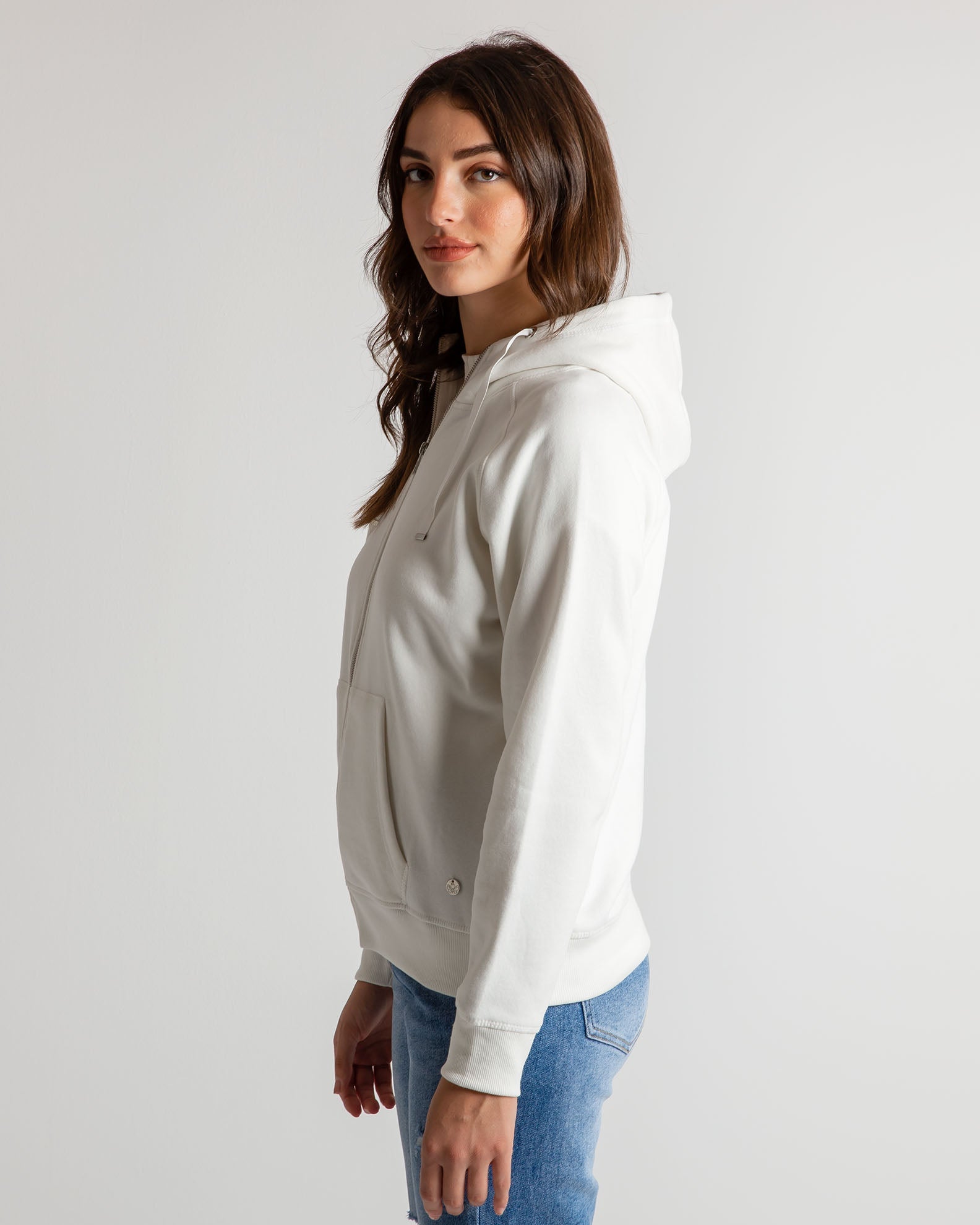 Women's Hooded Sweatshirt 'Maggi'-OFFWHITE