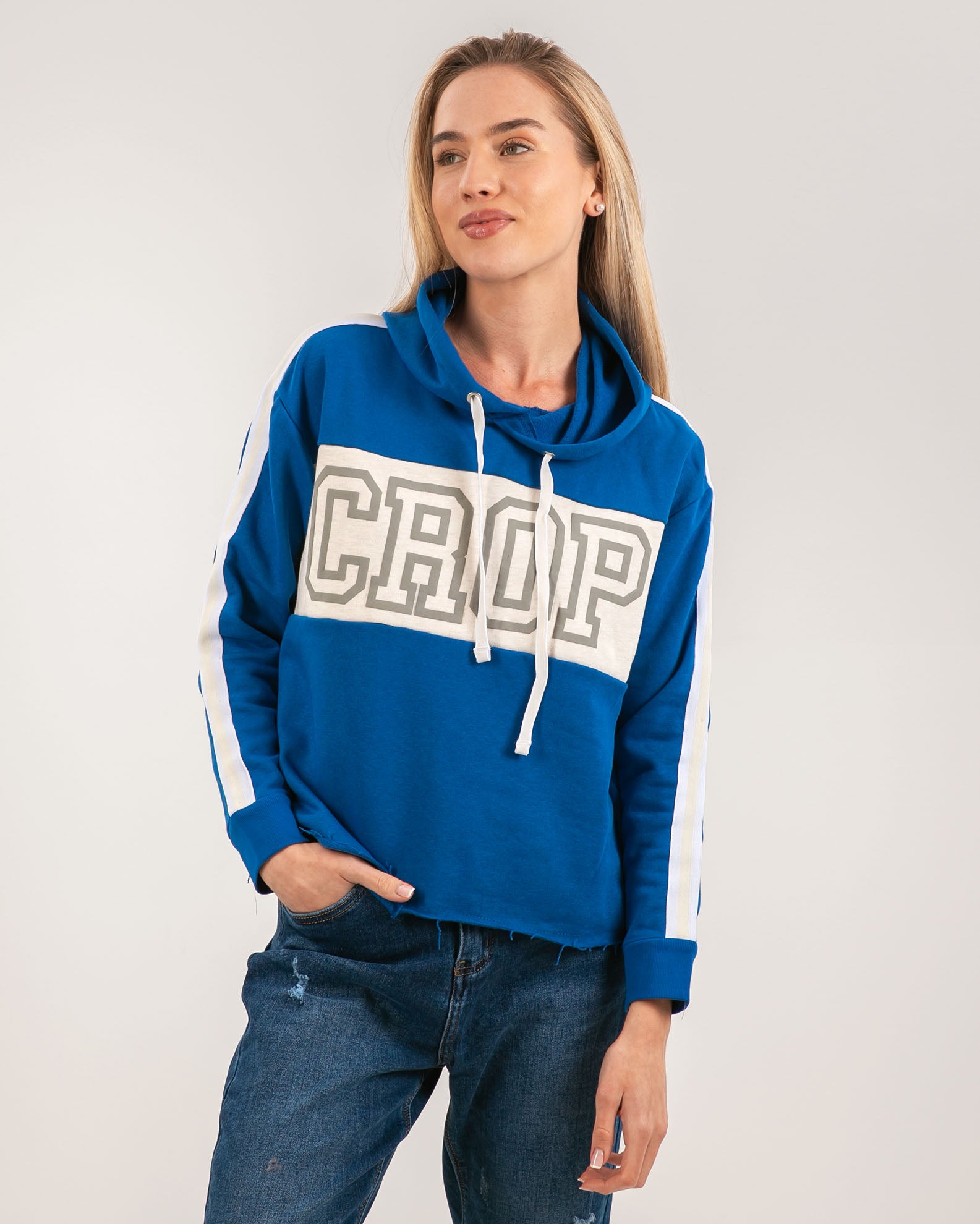 Women's sweatshirt 'Crop -BLUE ROYAL