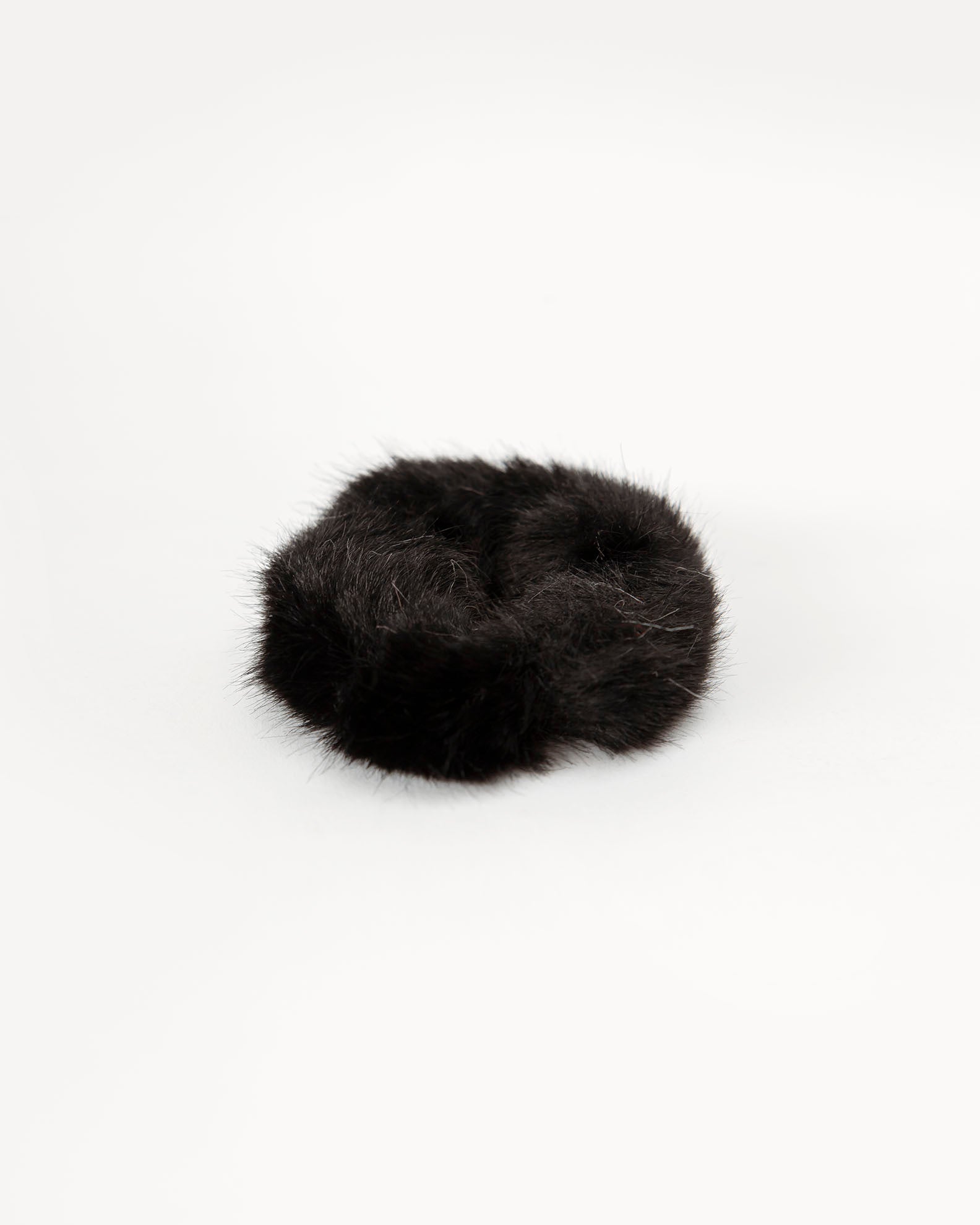 Fur hair band-BLACK