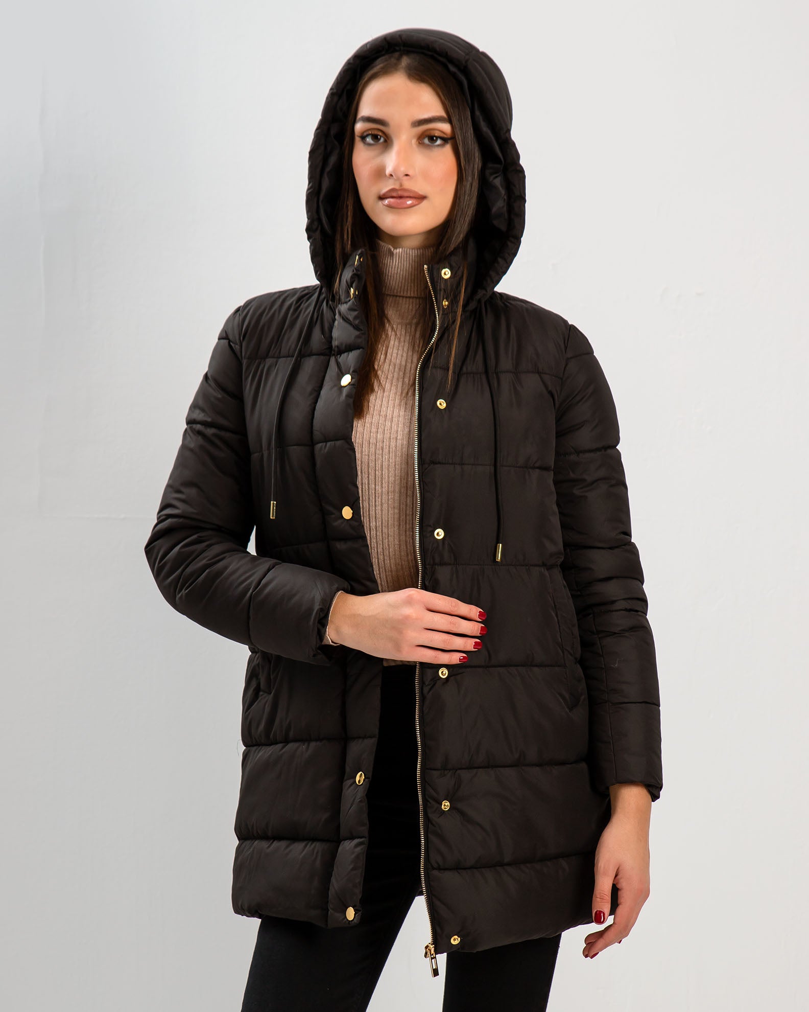 Women's Quilted Jacket 'Valeria'-BLACK