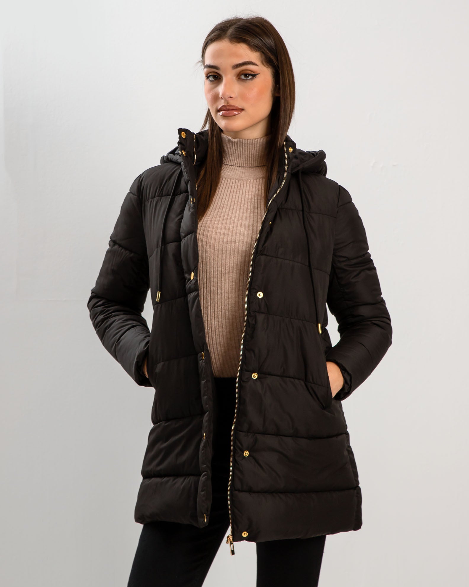 Women's Quilted Jacket 'Valeria'-BLACK