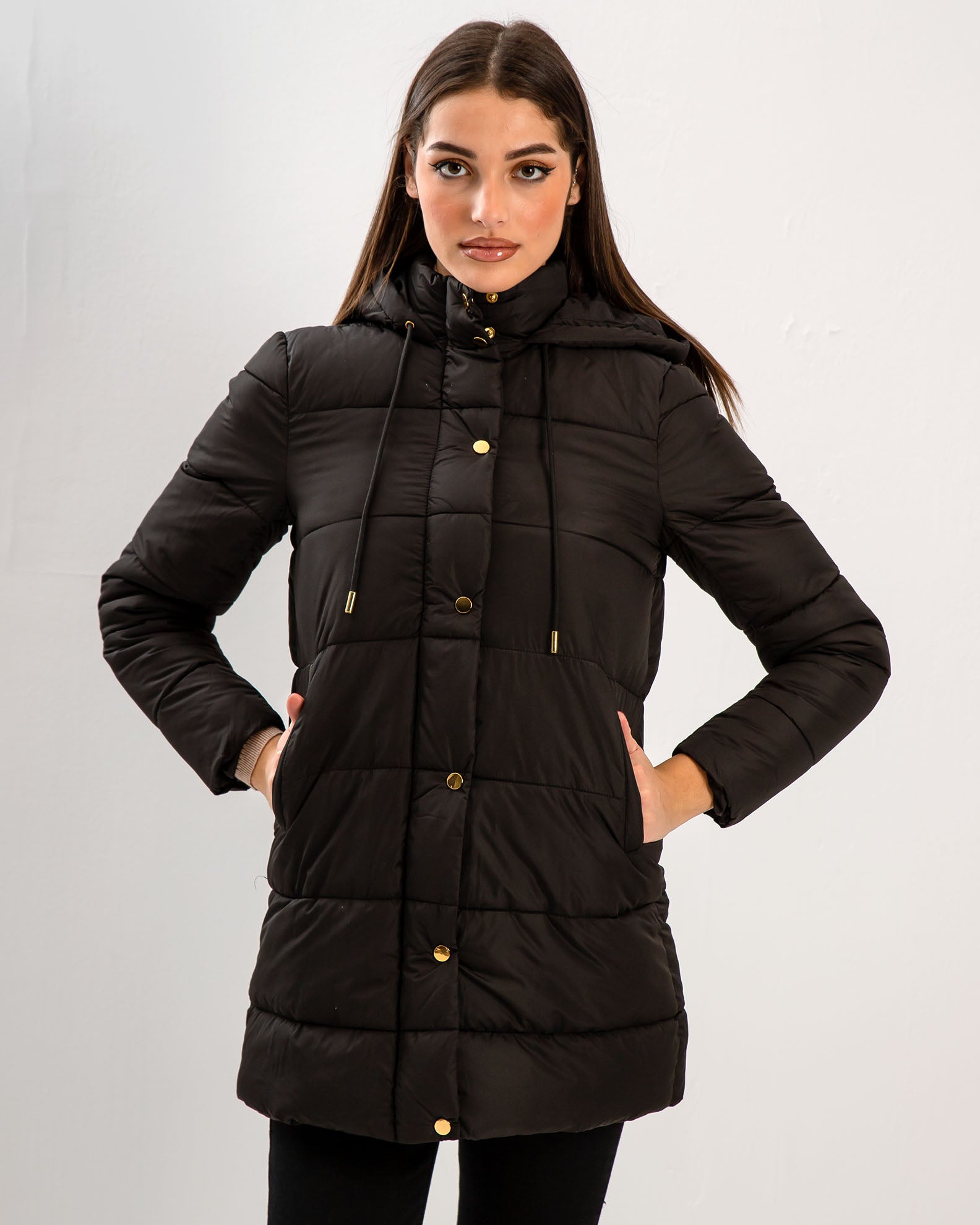 Women's Quilted Jacket 'Valeria'-BLACK