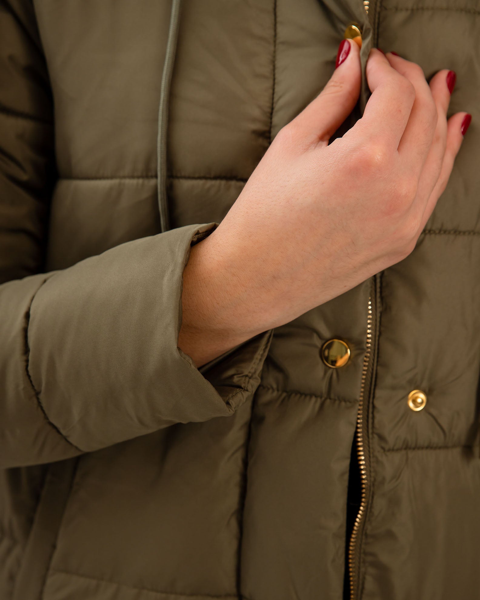 Women's Quilted Jacket 'Valeria'-KHAKI