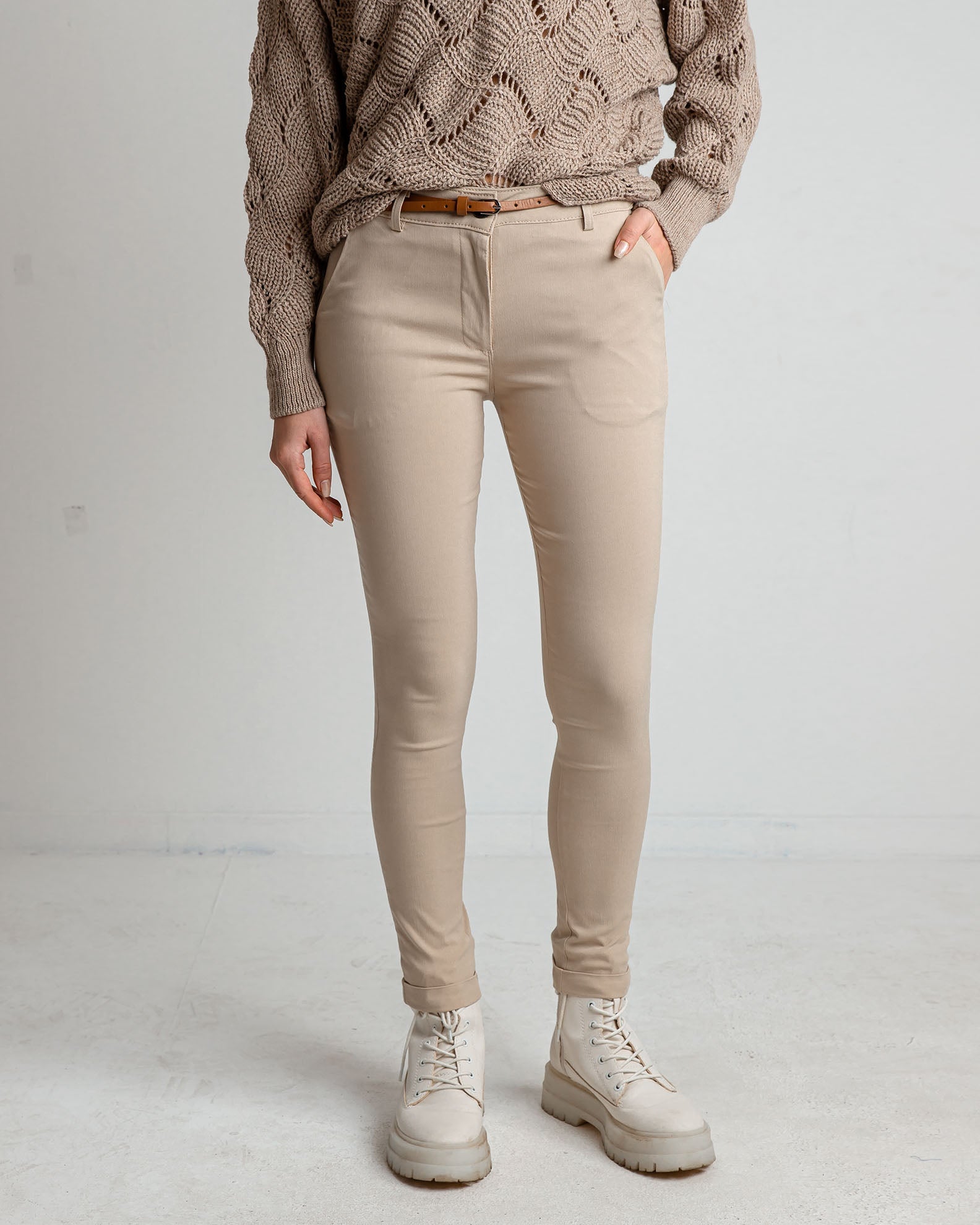 Women's Pants 'Marialena'-BEIGE