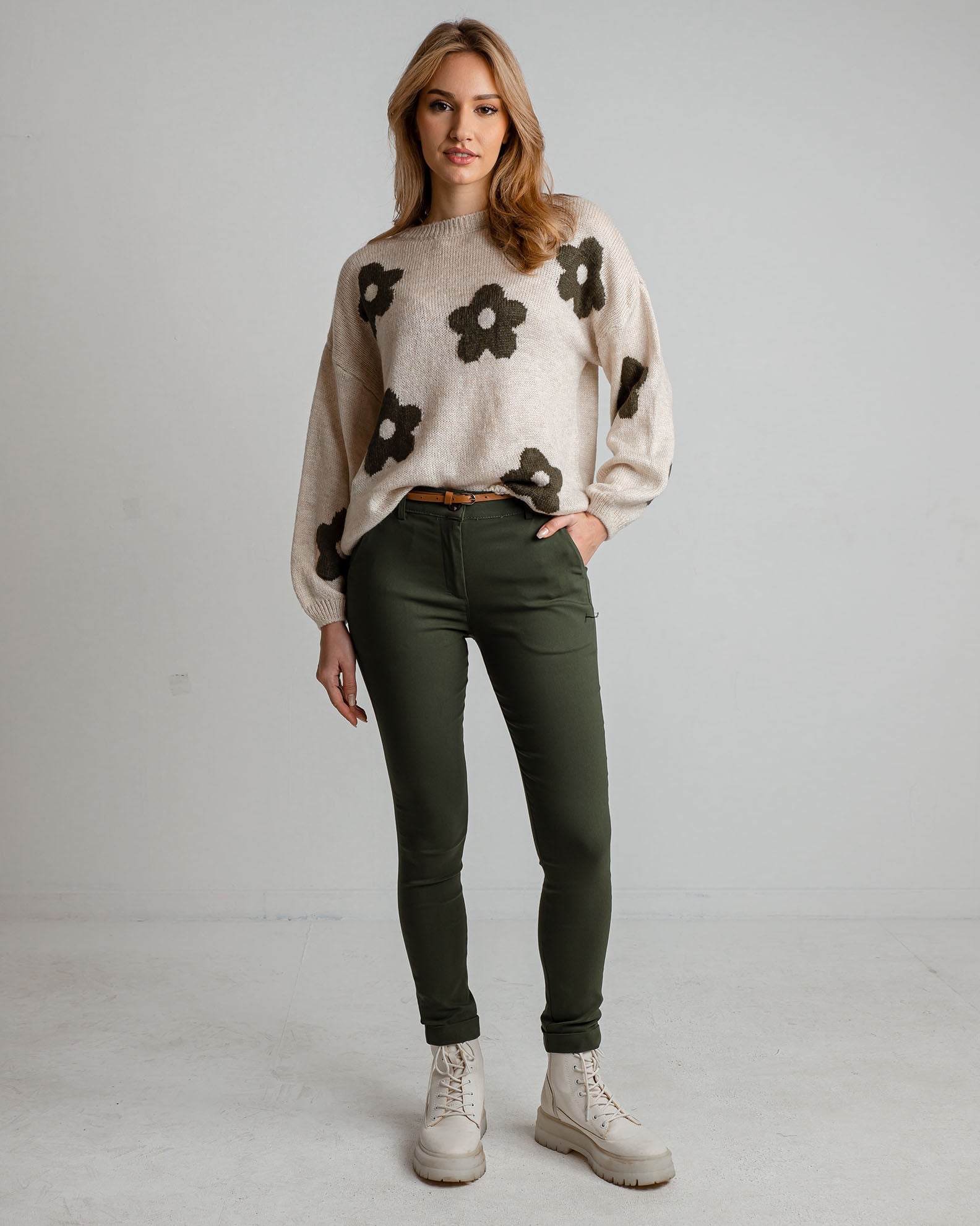 Women's Pants 'Marialena'-KHAKI