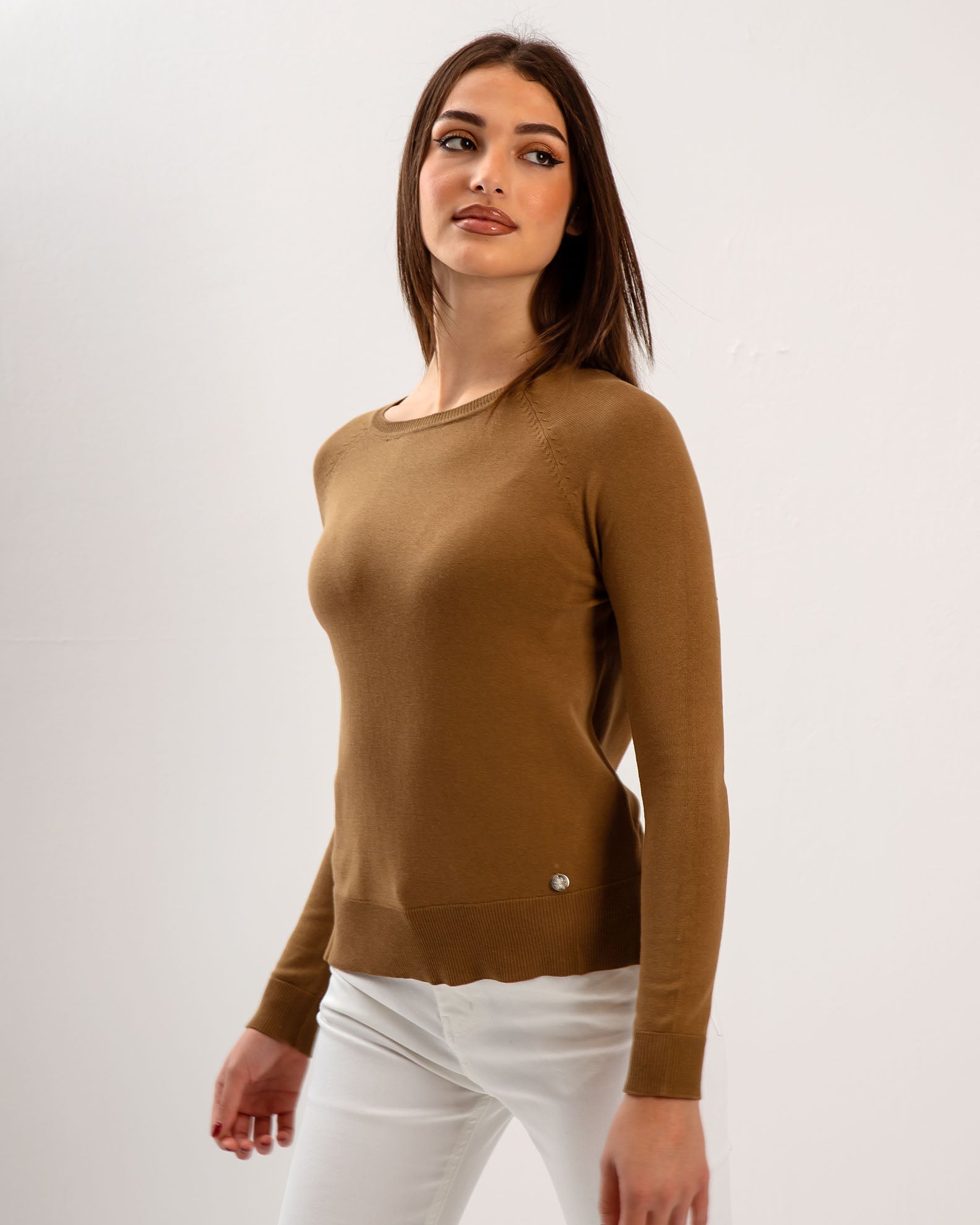 Women's Lightweight Knitted Blouse 'Valeria'-CAMEL