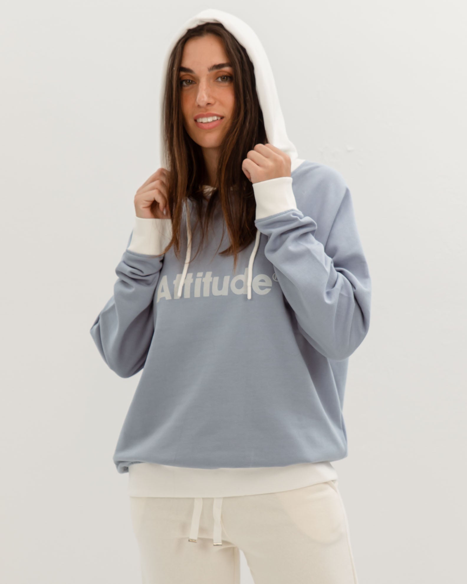 Women's Oversize Hooded Sweatshirt 'Jessica'-BLUE LIGHT