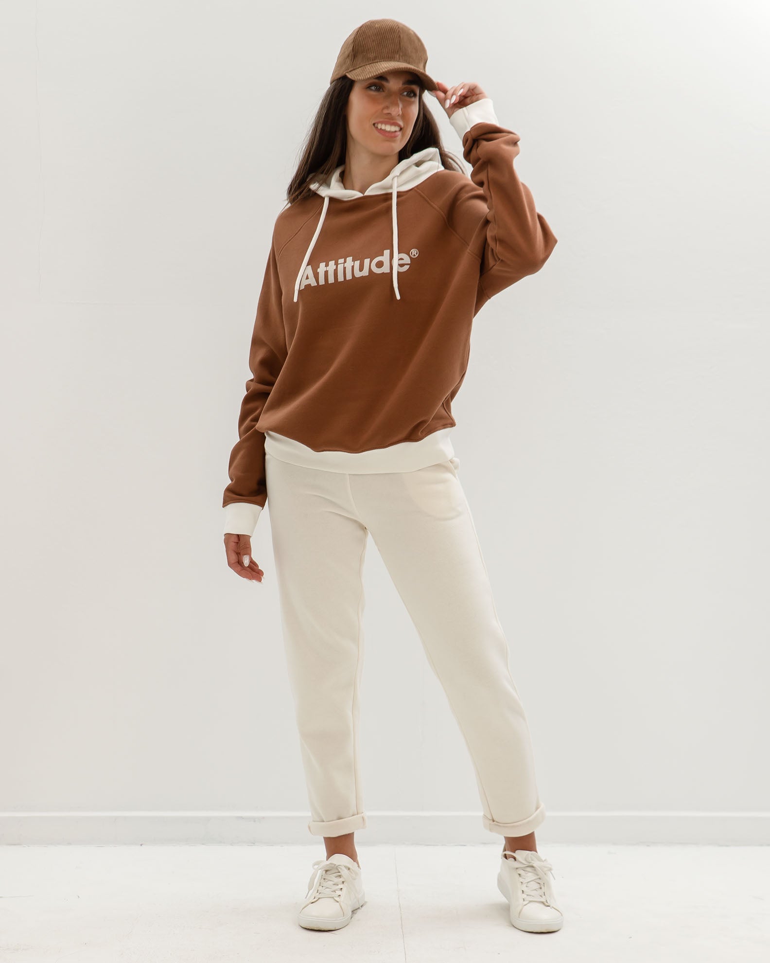 Women's Oversize Hooded Sweatshirt 'Jessica'-CAMEL