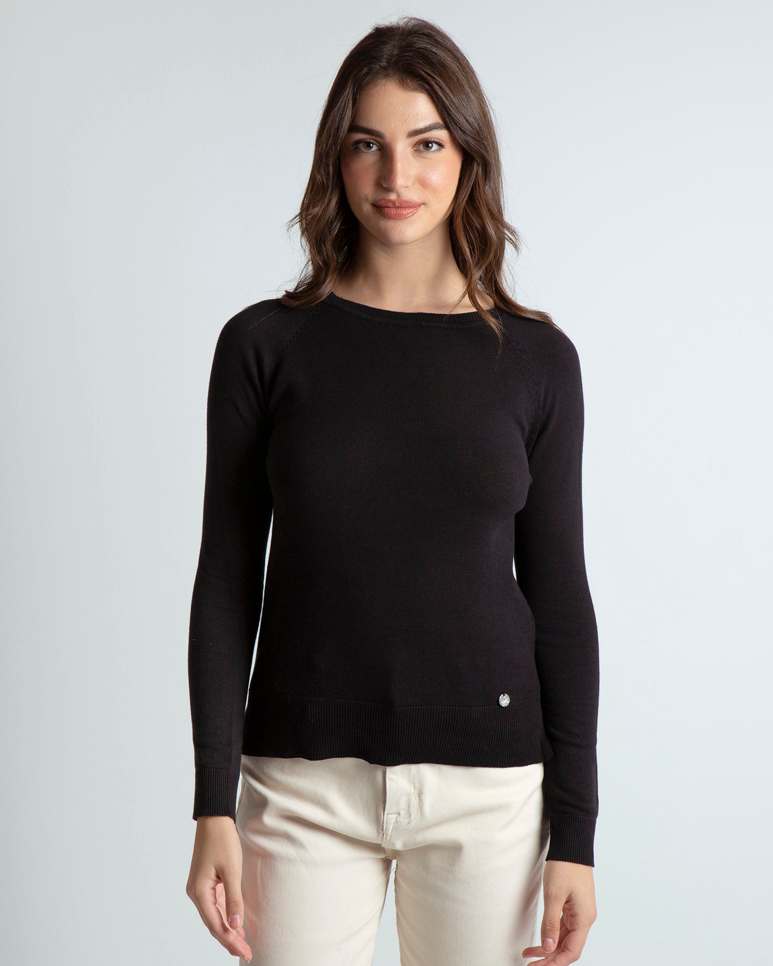 Women's light knit blouse 'Scarlet'-BLACK