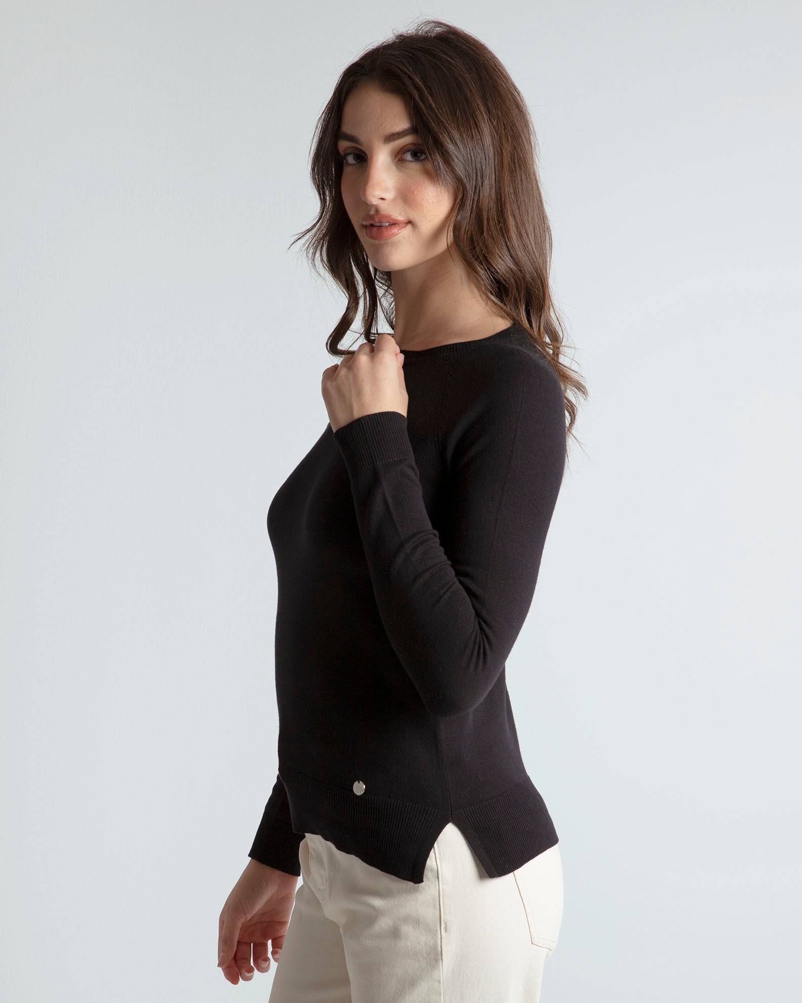 Women's light knit blouse 'Scarlet'-BLACK