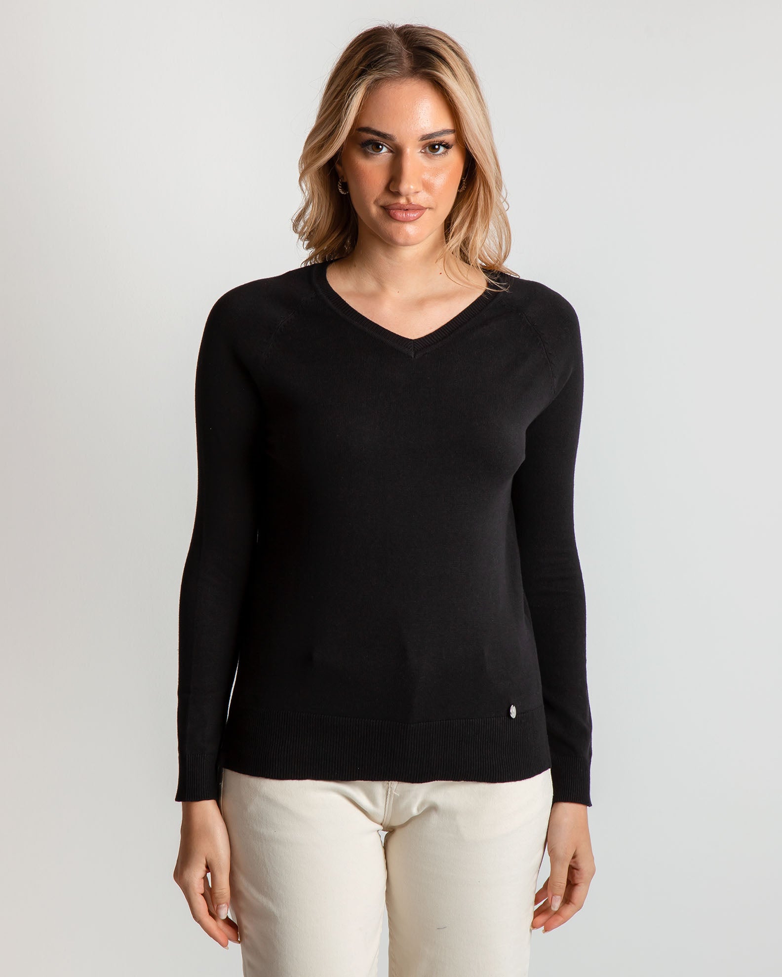 Women's Knitted Light Blouse 'Lily'-BLACK