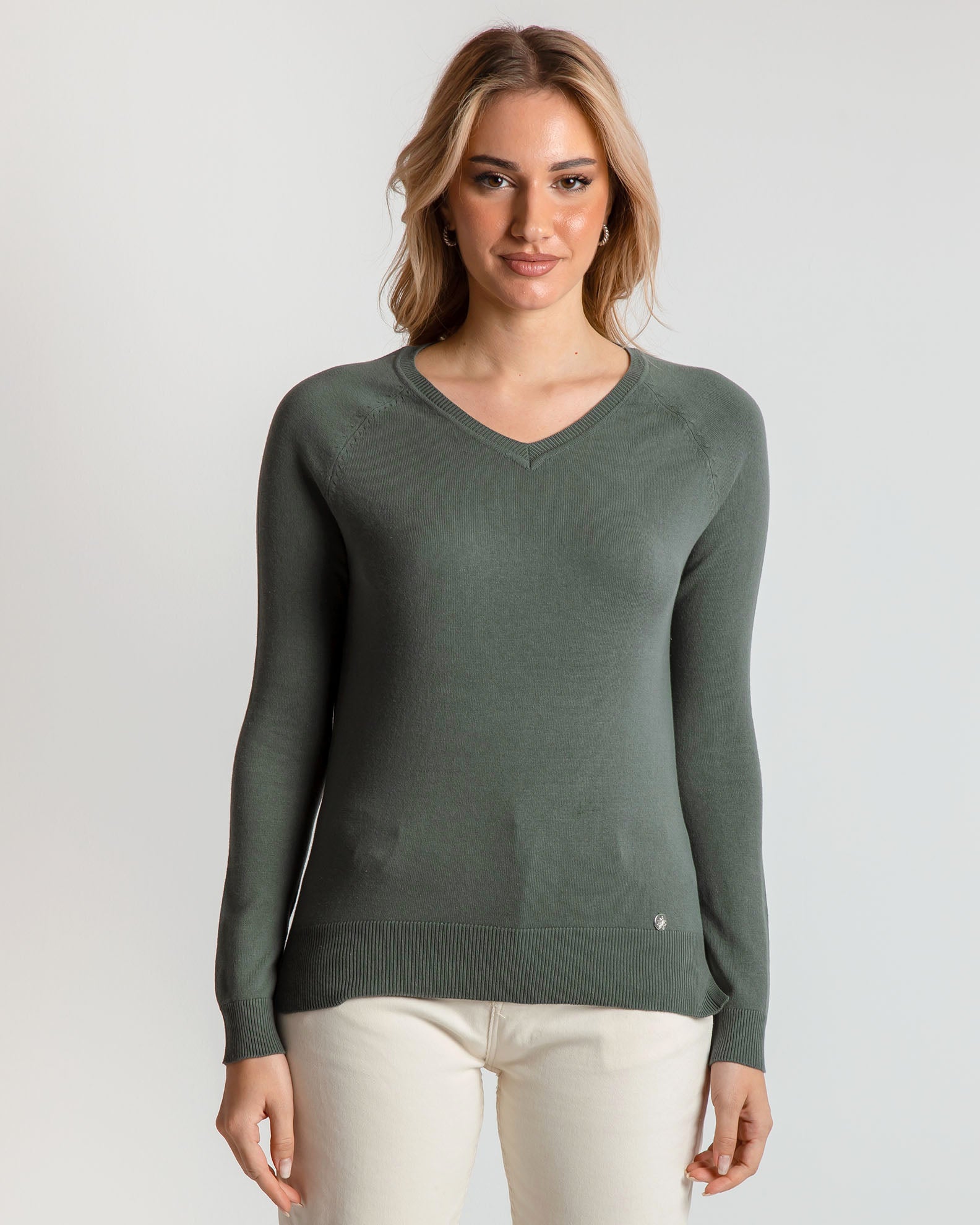 Women's Knitted Light Blouse 'Lily'-KHAKI