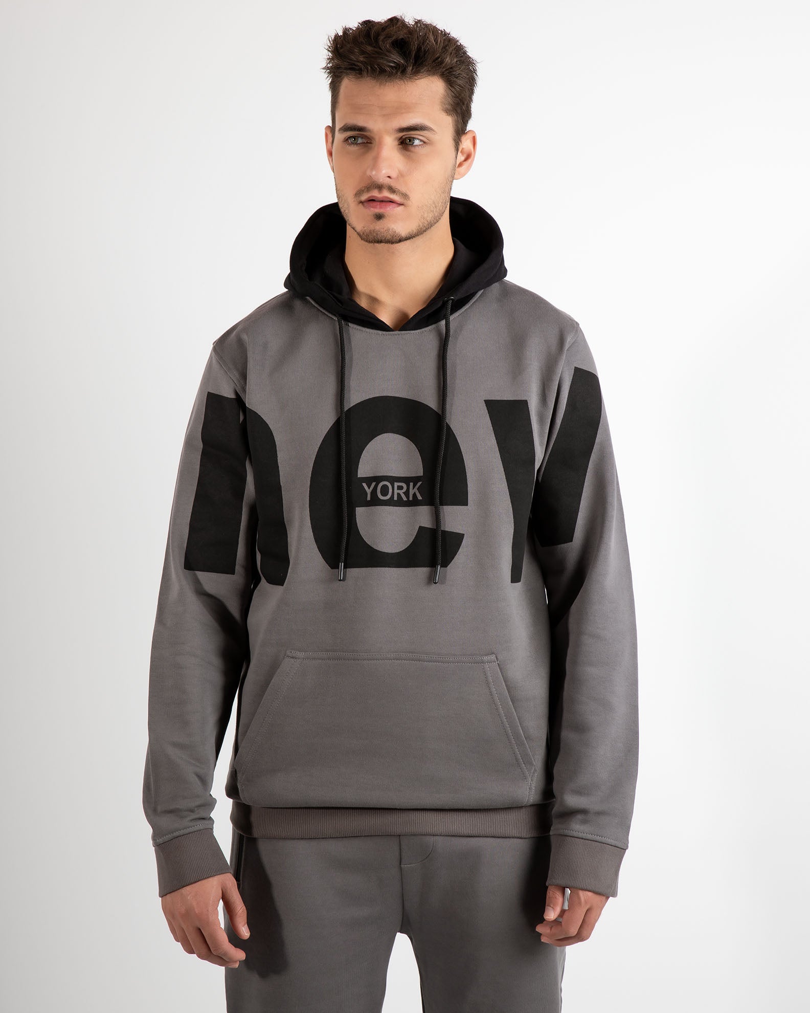 Men's sweatshirt with 'New' print - GRAY