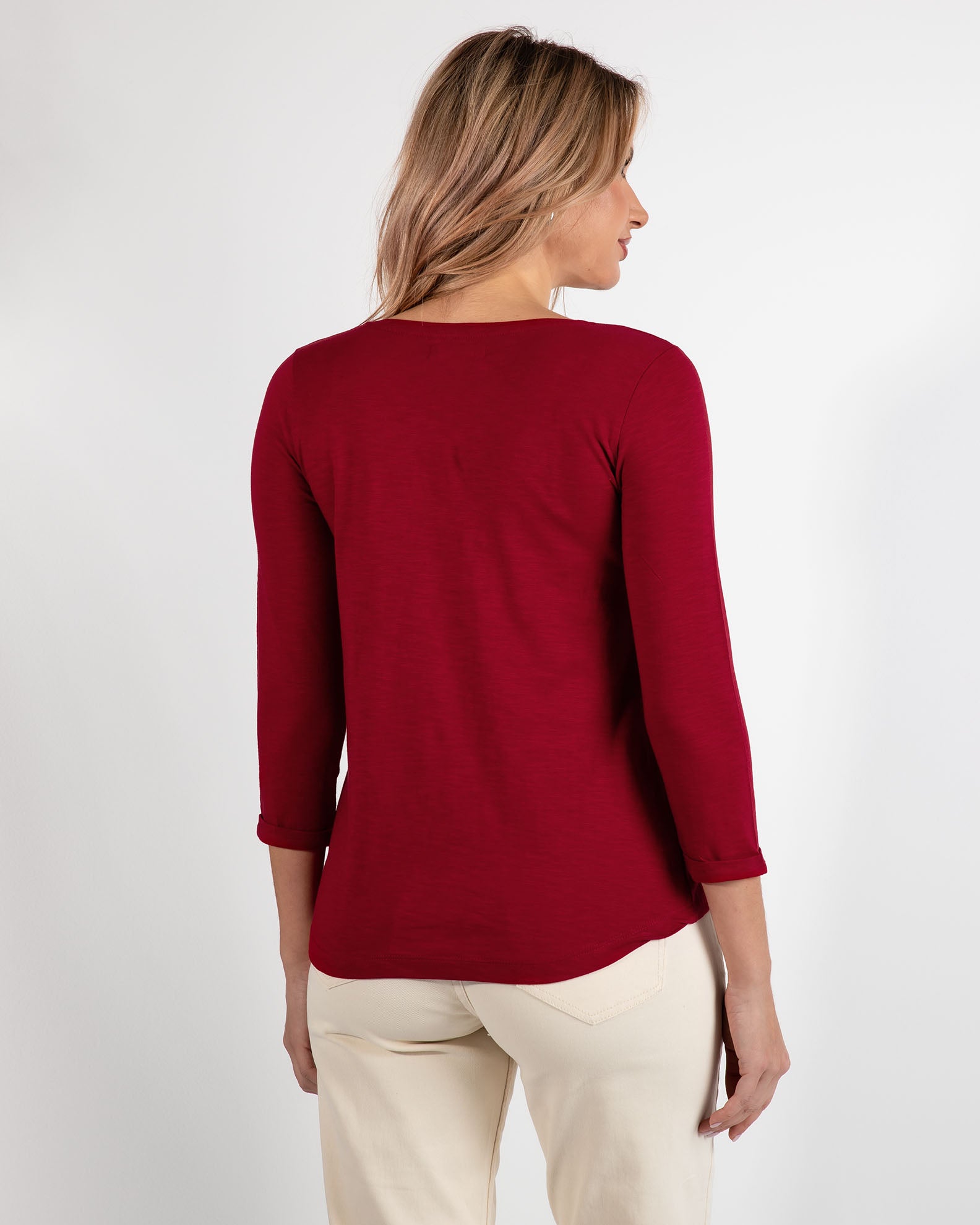 Women's basic t-shirt 'Amara' BORDEAUX