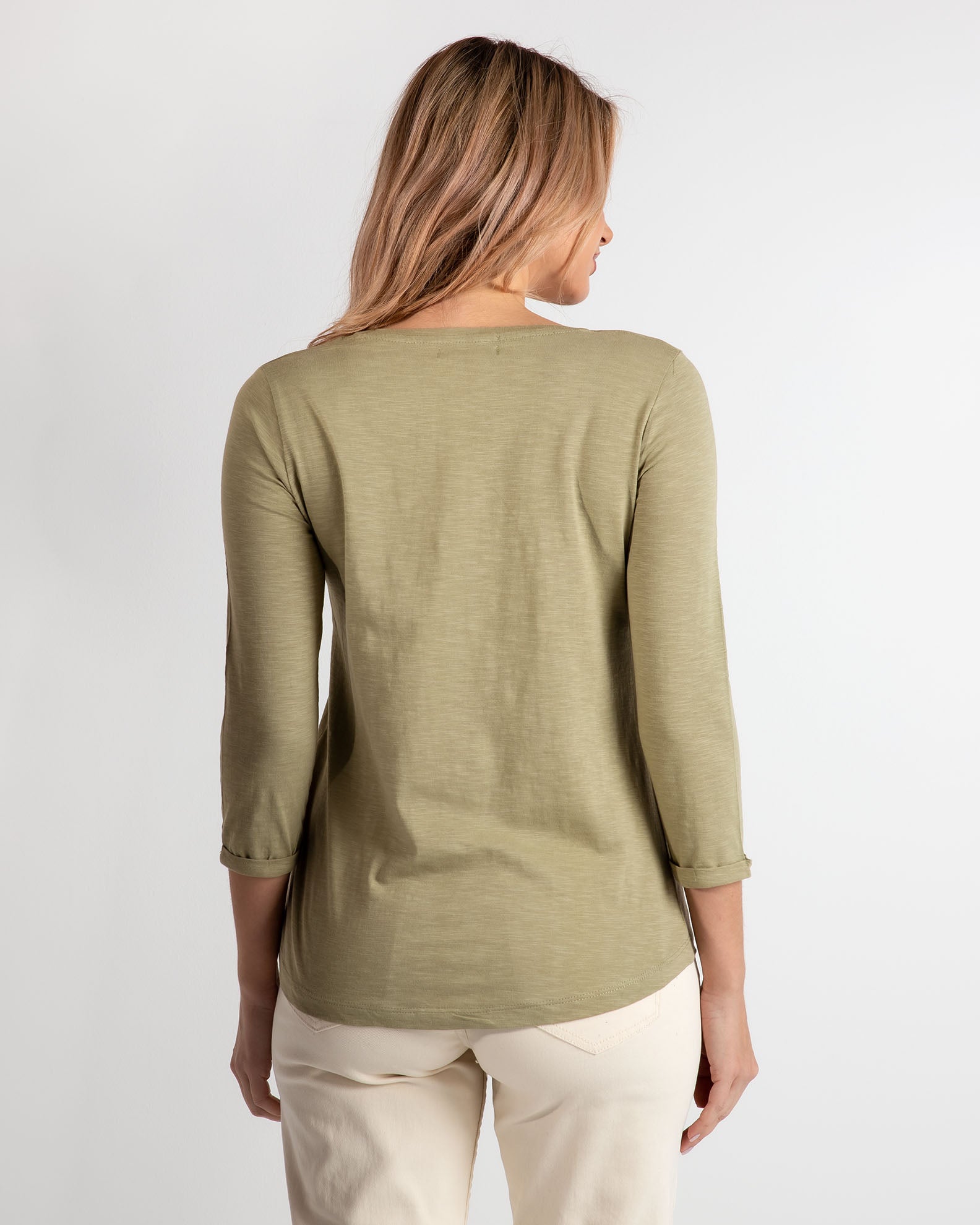 Women's basic t-shirt 'Amara'-KHAKI