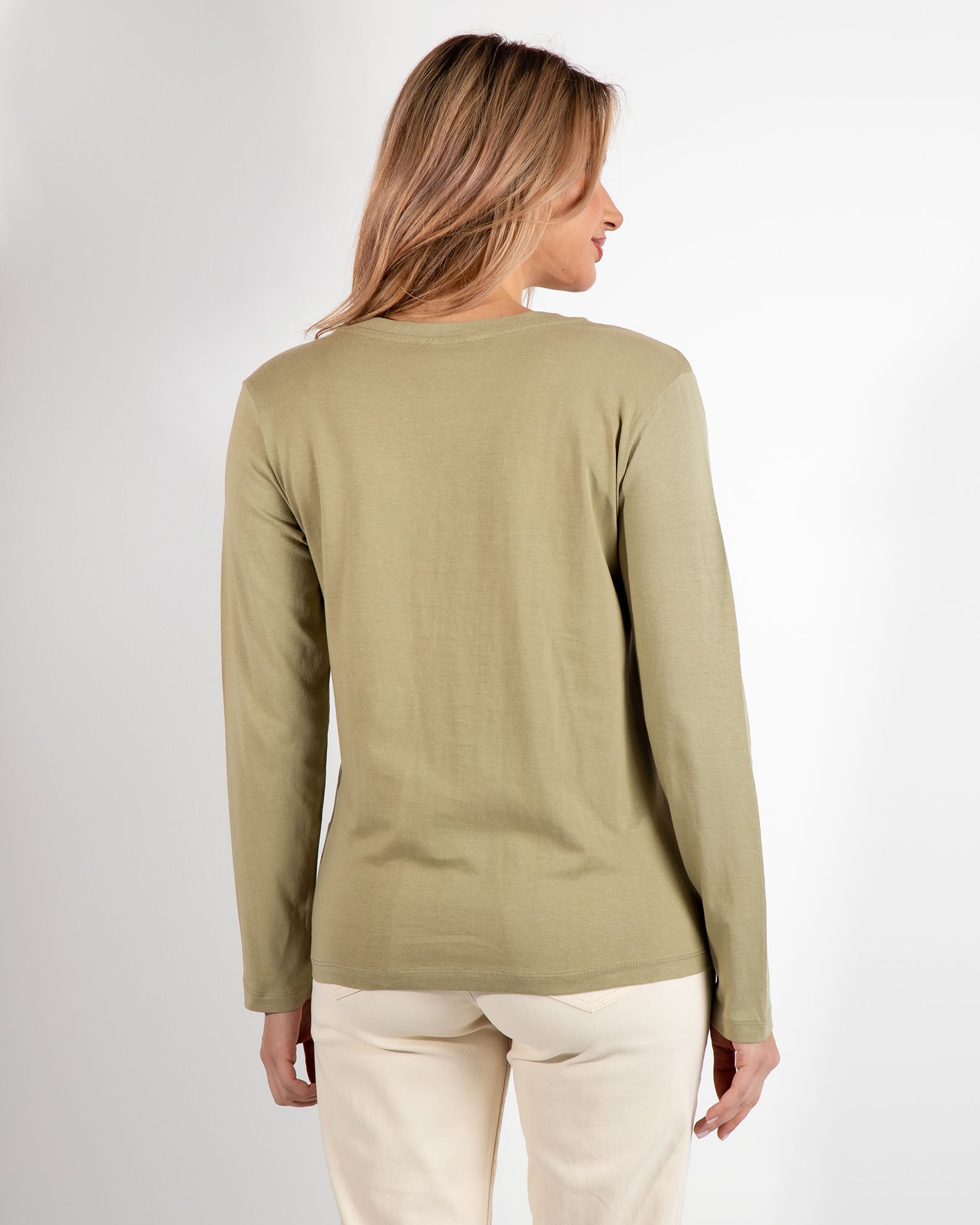 Women's basic blouse 'Katia'-KHAKI