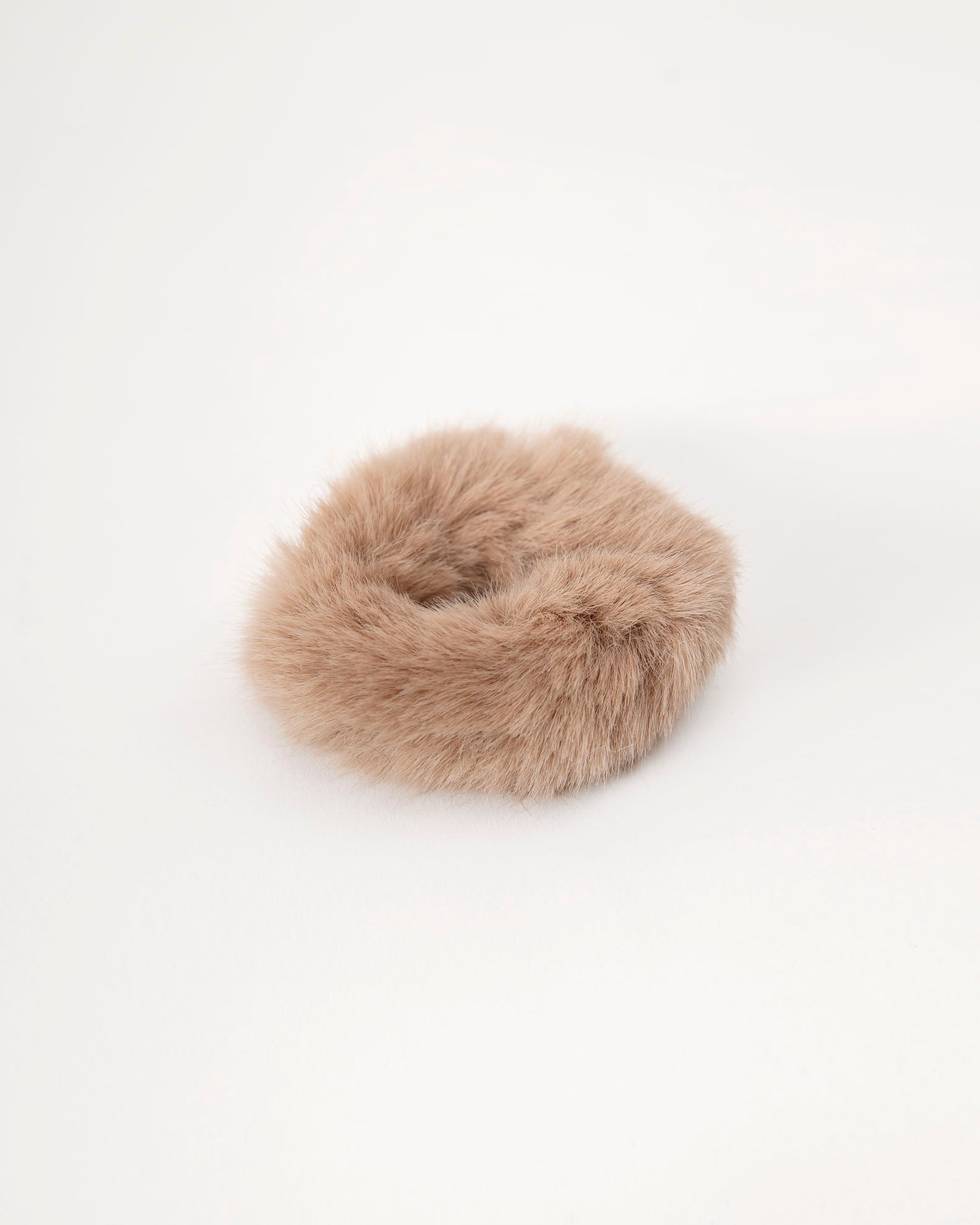 Fur hair band-TAUPE