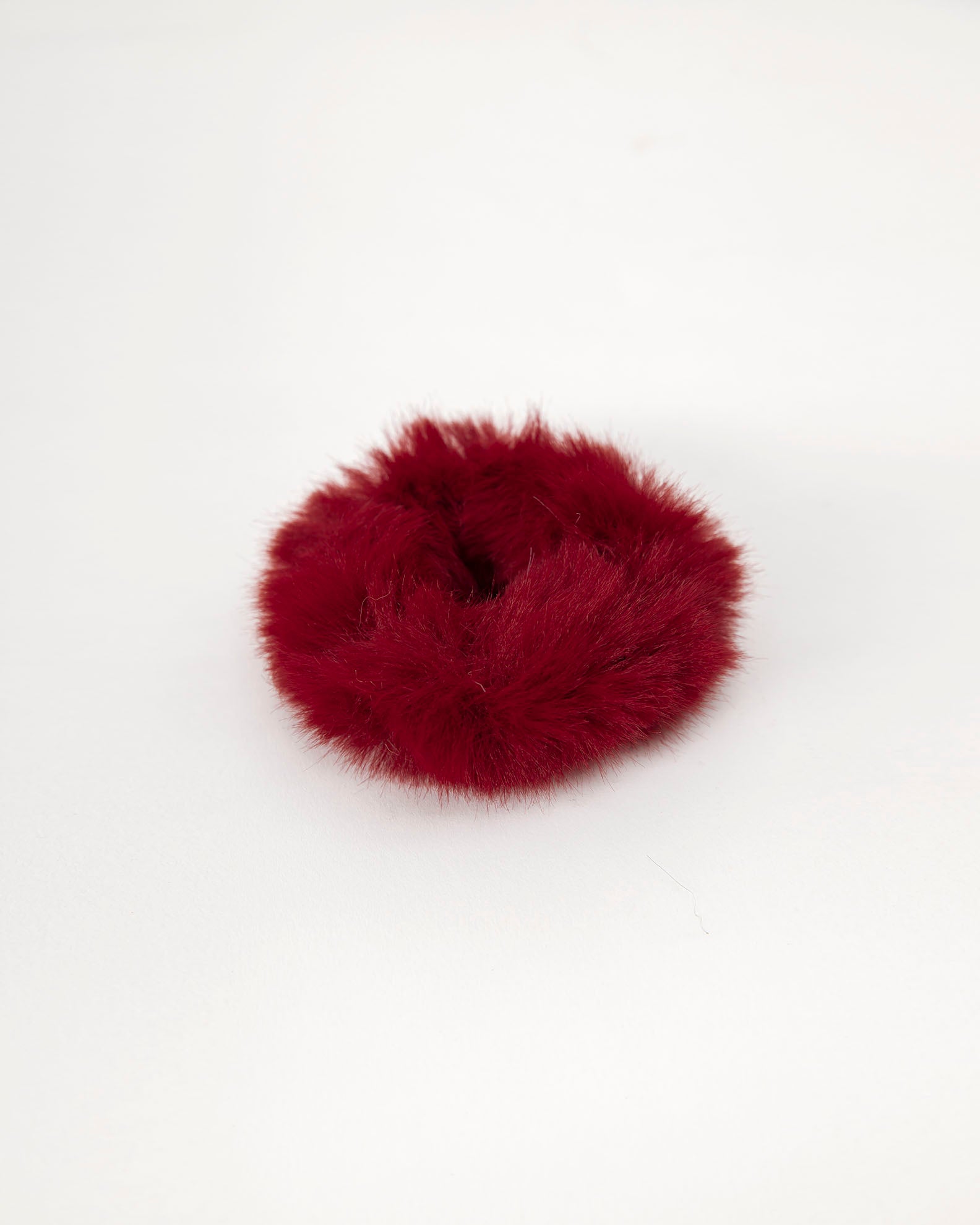 Fur hair band-BORDEAUX MELANGE