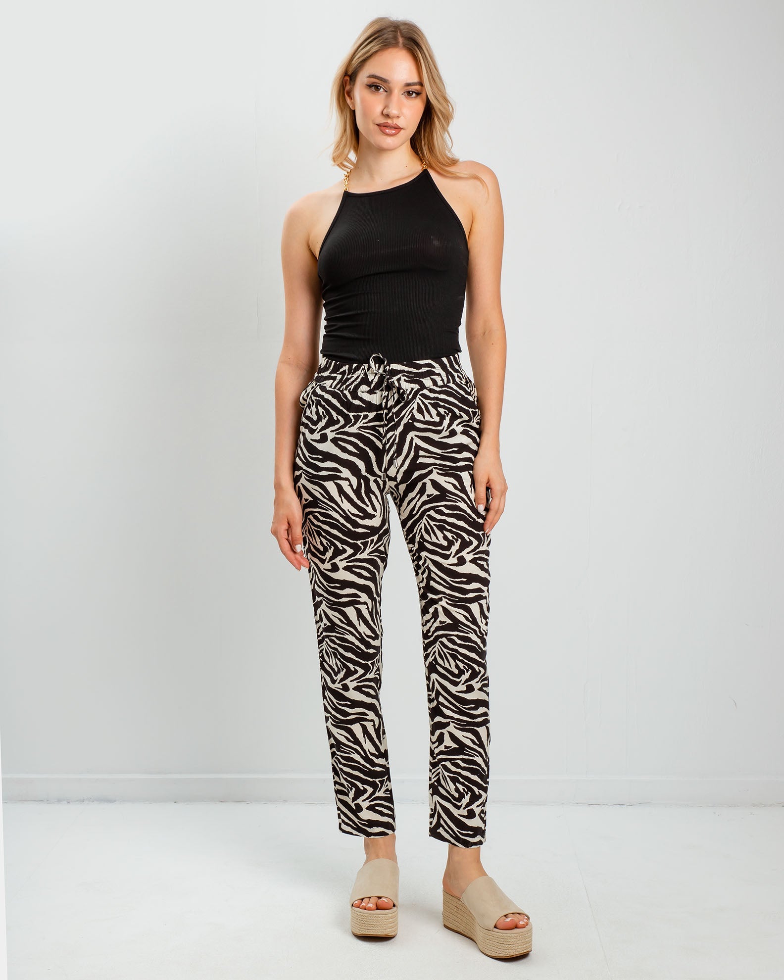 Women's Printed Pants 'Ri44cky'-Zebra