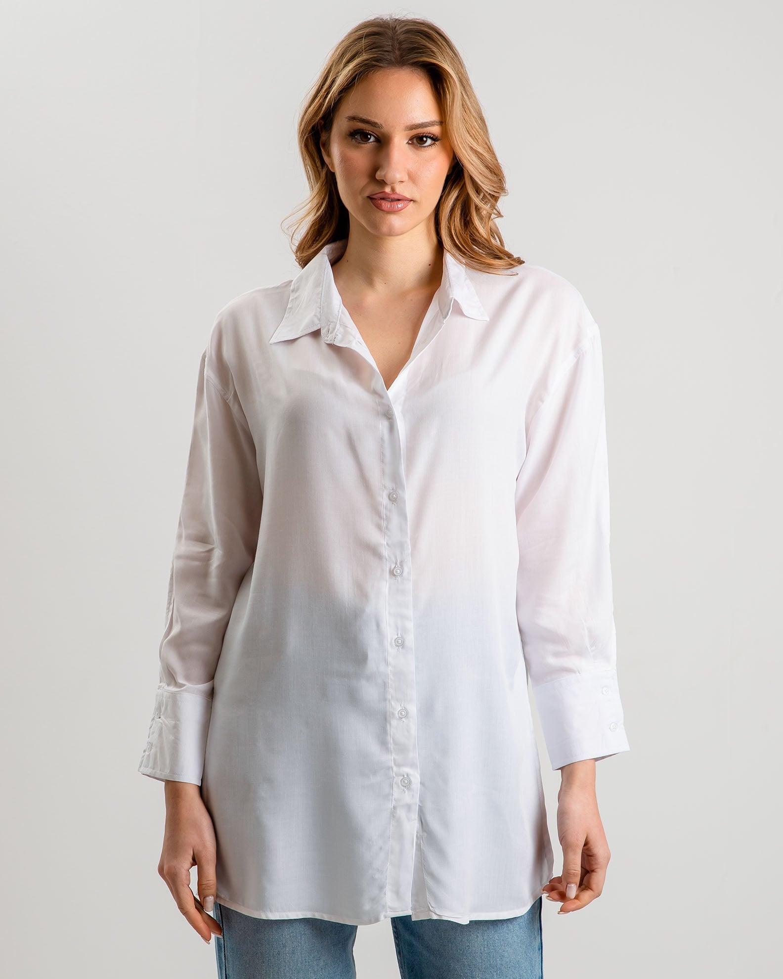 Women's Oversize Shirt 'Sissi'-WHITE